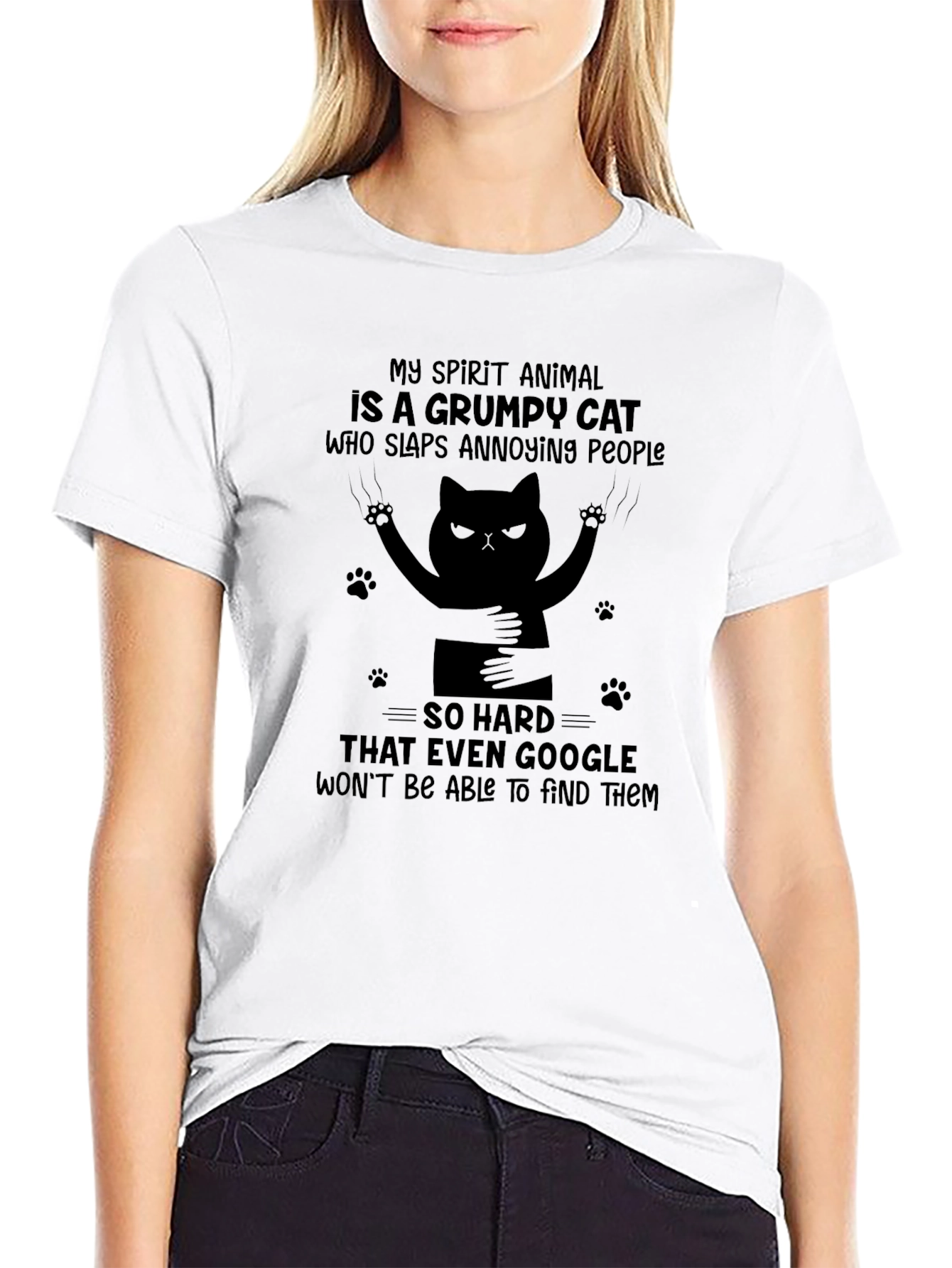 Grumpy Cat Slaps Annoying People T-Shirt