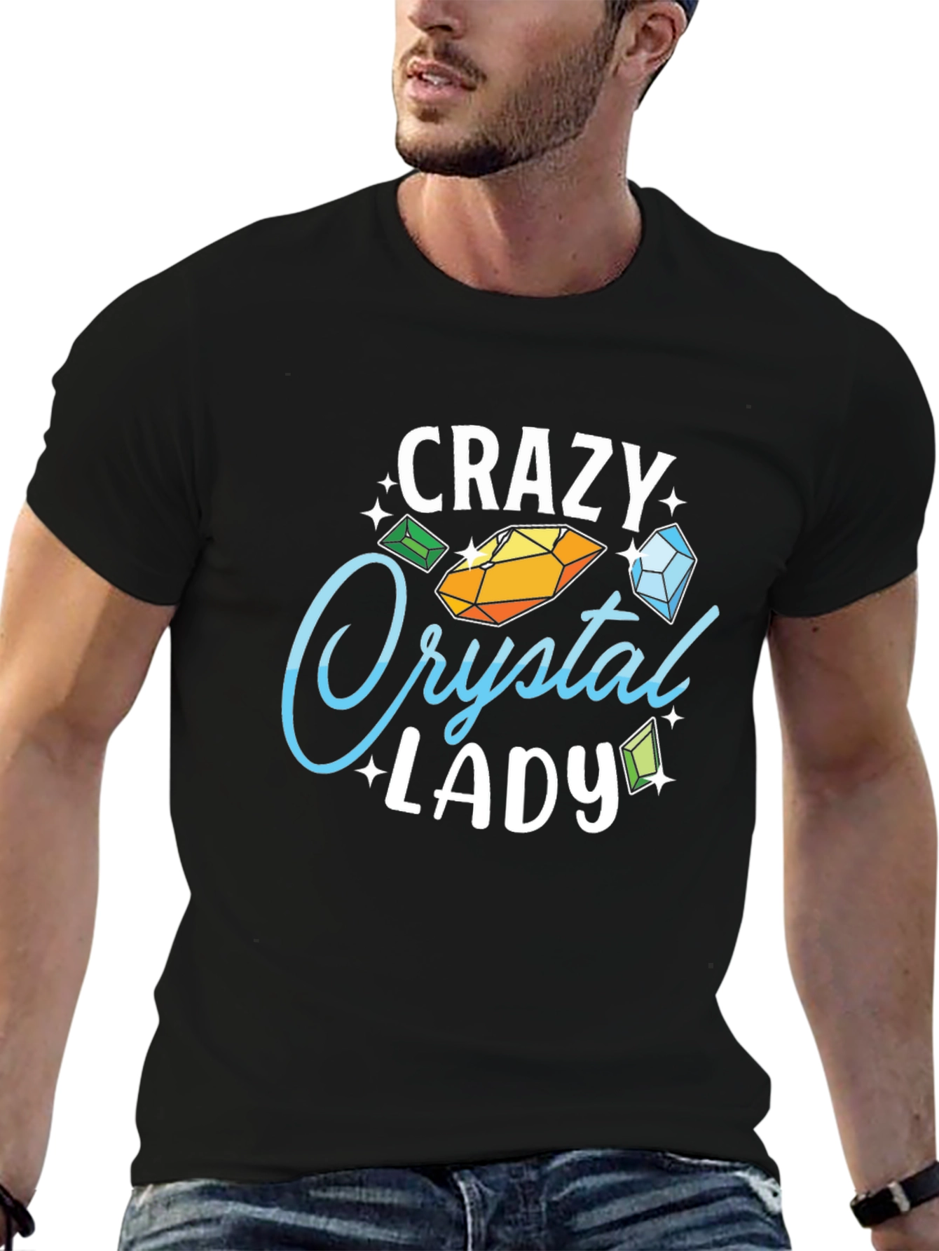 Crazy Crystal Lady Graphic Tee - Black