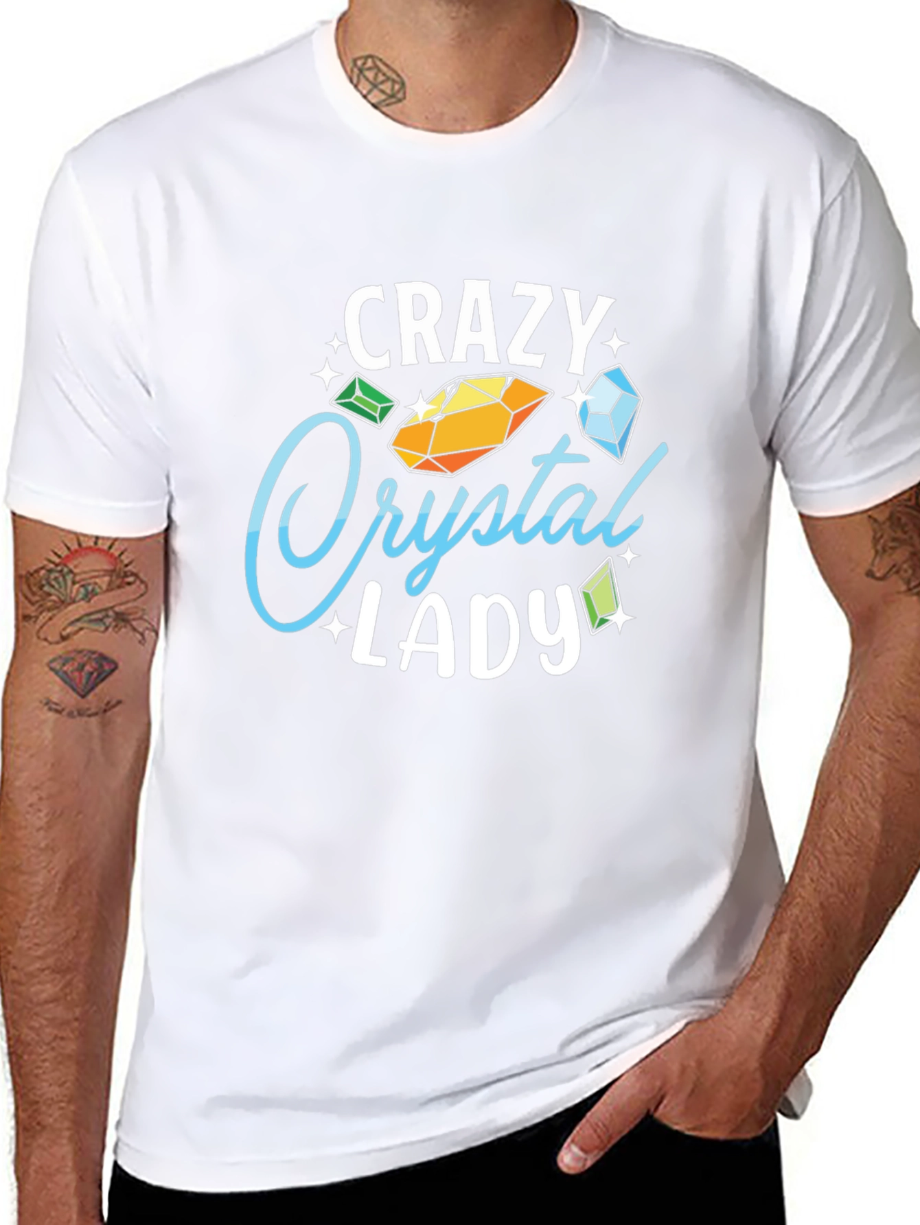 Crazy Crystal Lady Graphic Tee - Black