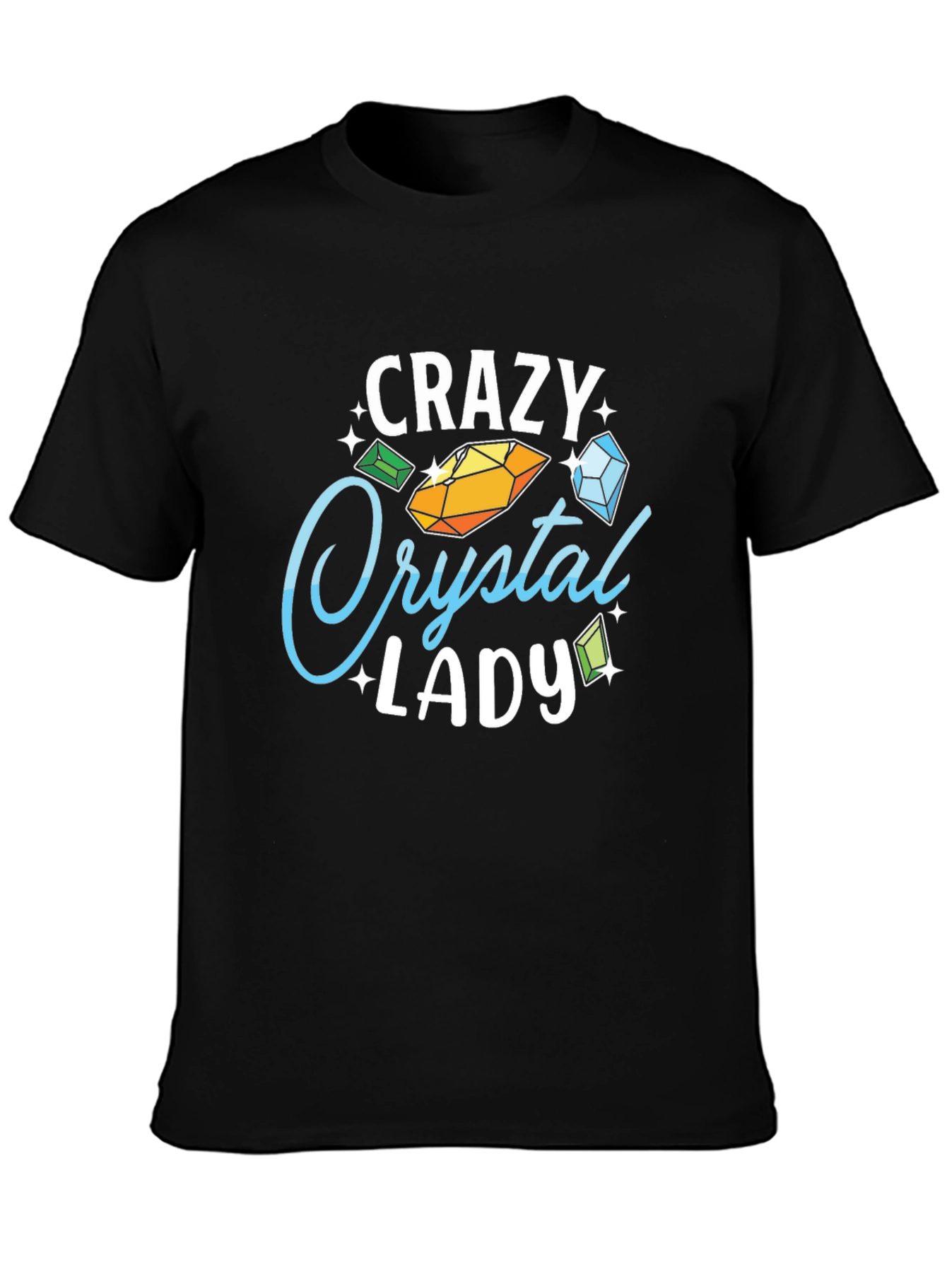 Crazy Crystal Lady Graphic Tee - Black