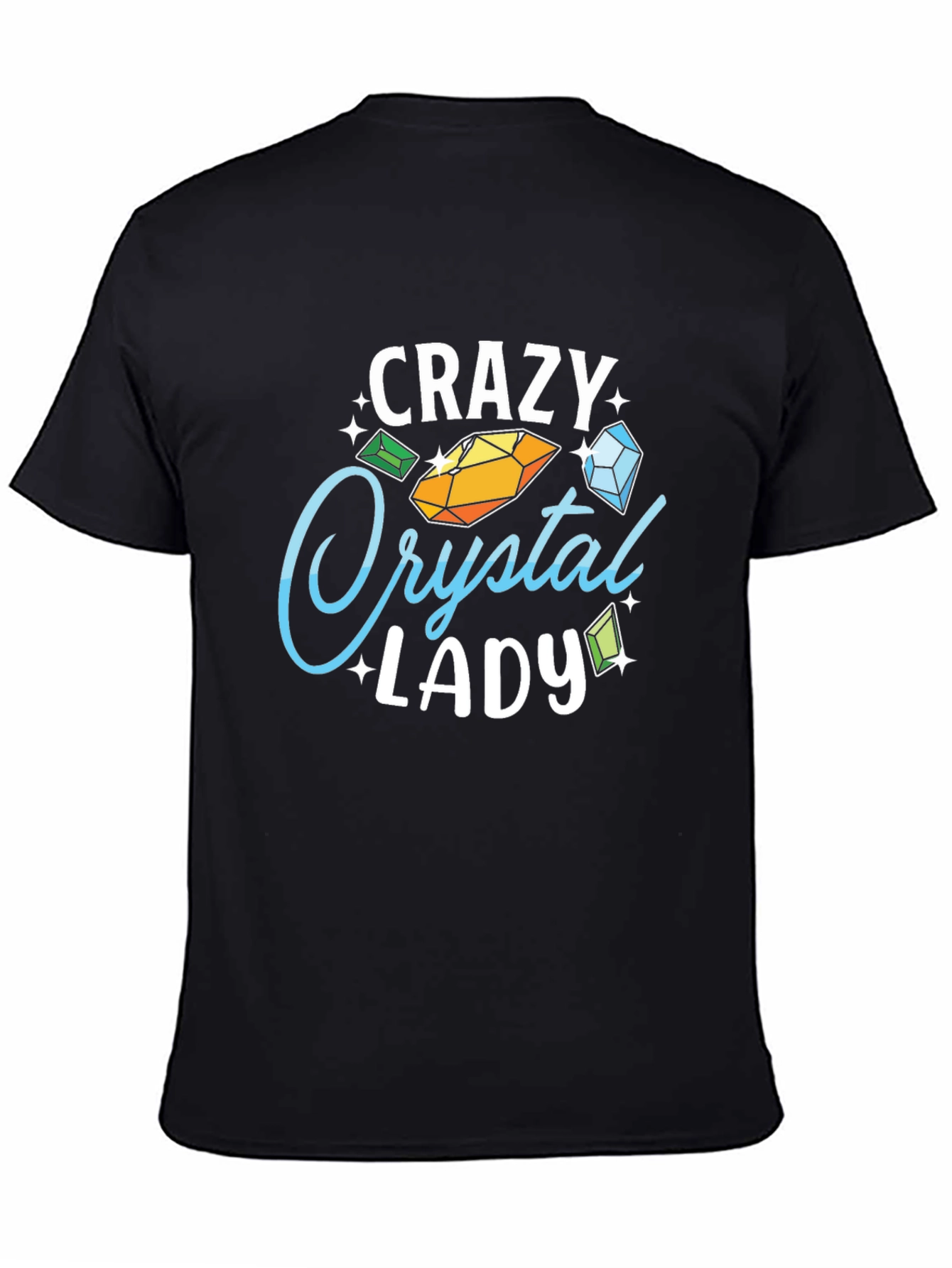 Crazy Crystal Lady Graphic Tee - Black