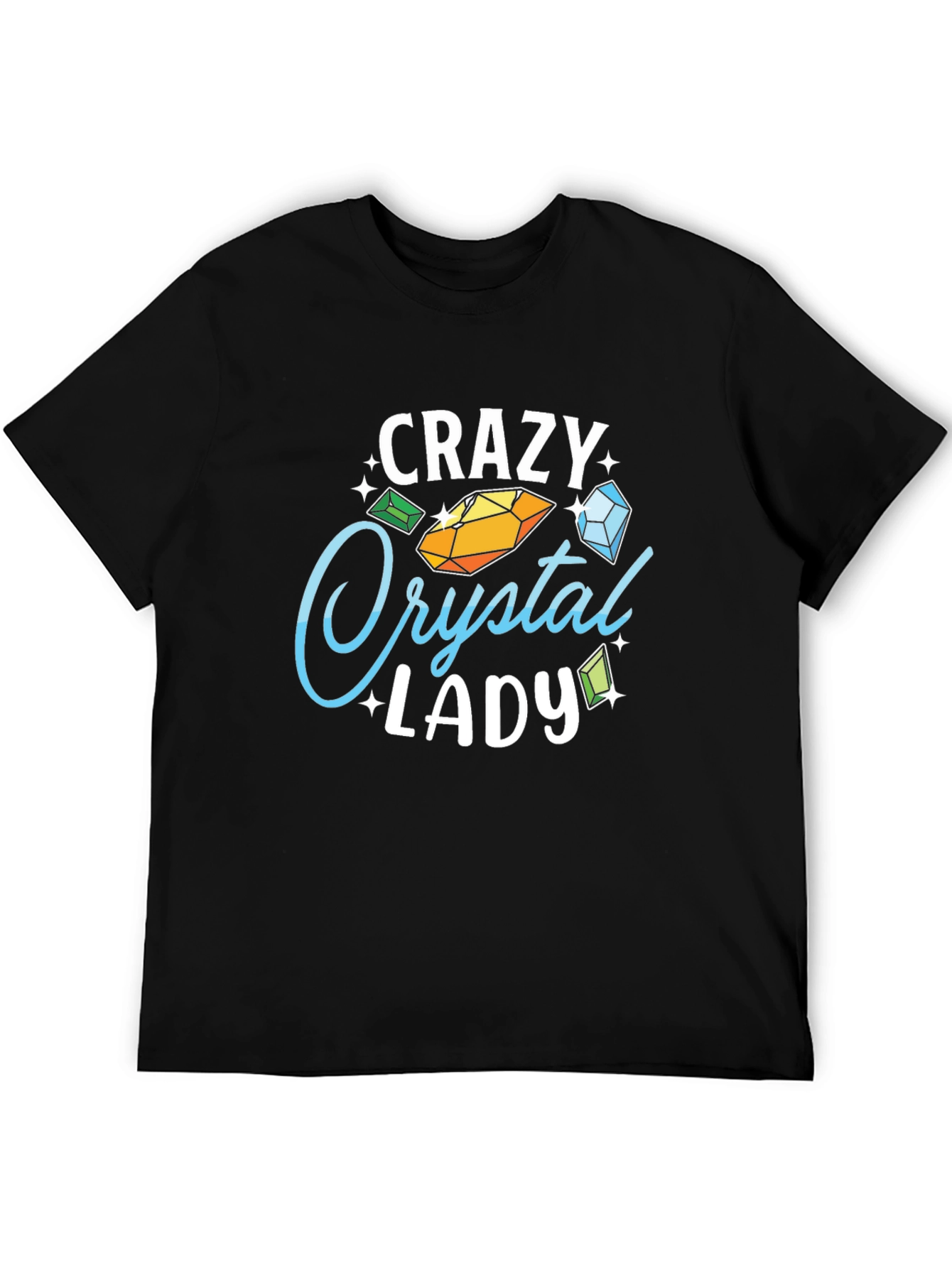 Crazy Crystal Lady Graphic Tee - Black