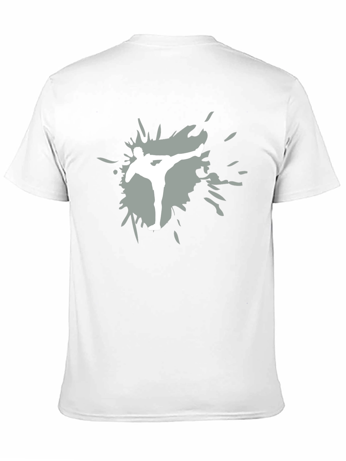 Martial Arts Kick Graphic Tee - Black Cotton Shirt