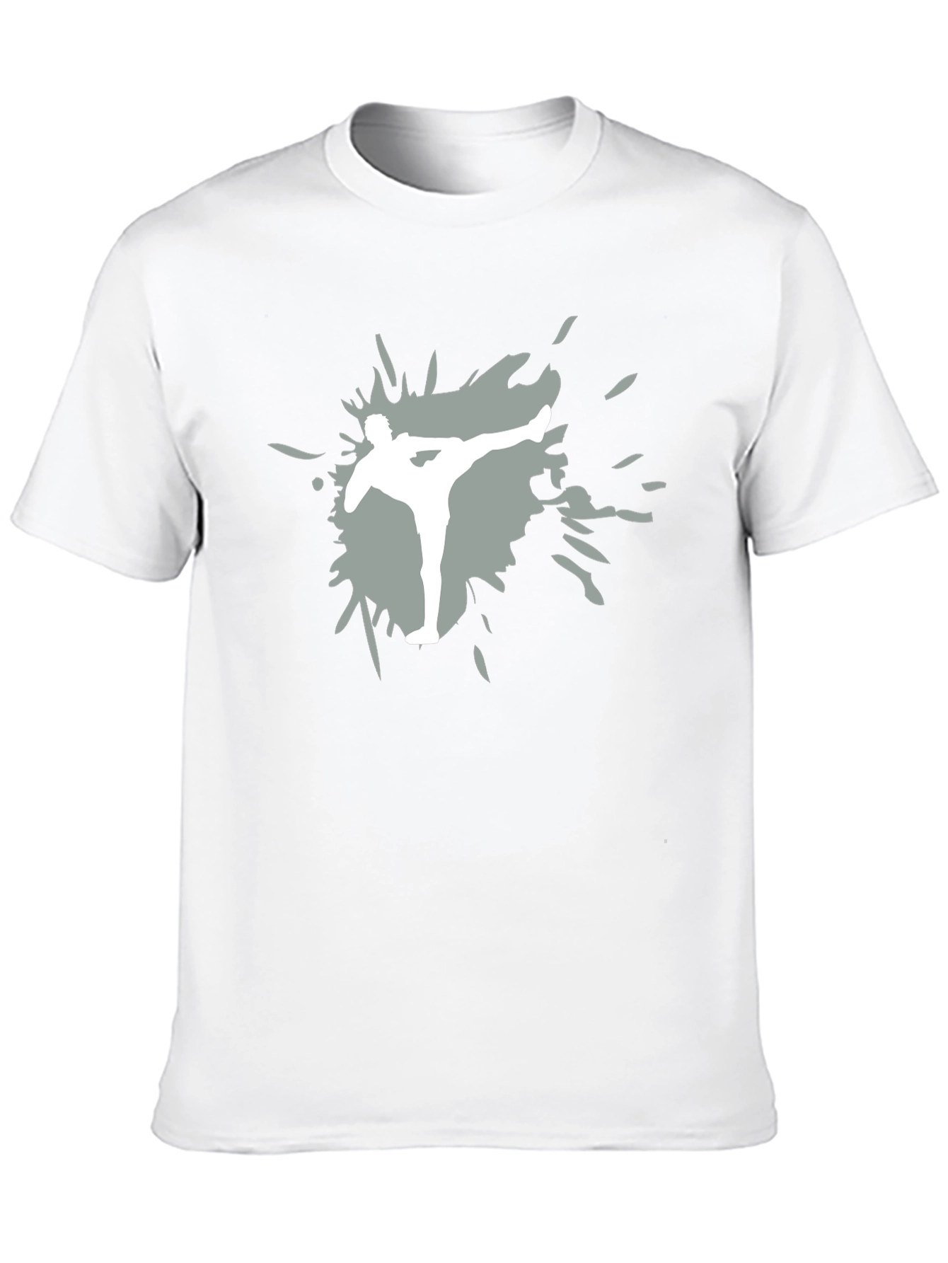 Martial Arts Kick Graphic Tee - Black Cotton Shirt
