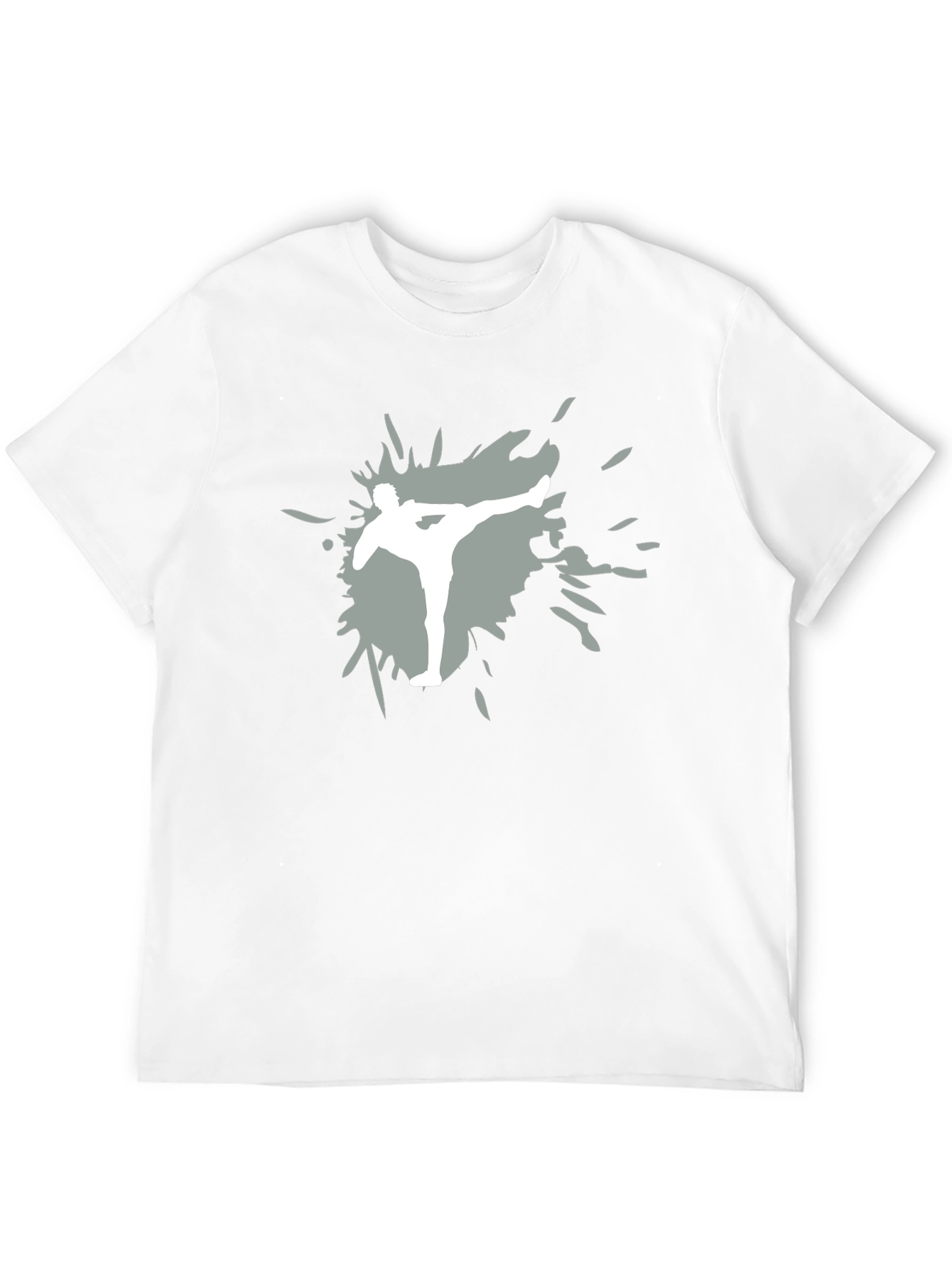 Martial Arts Kick Graphic Tee - Black Cotton Shirt