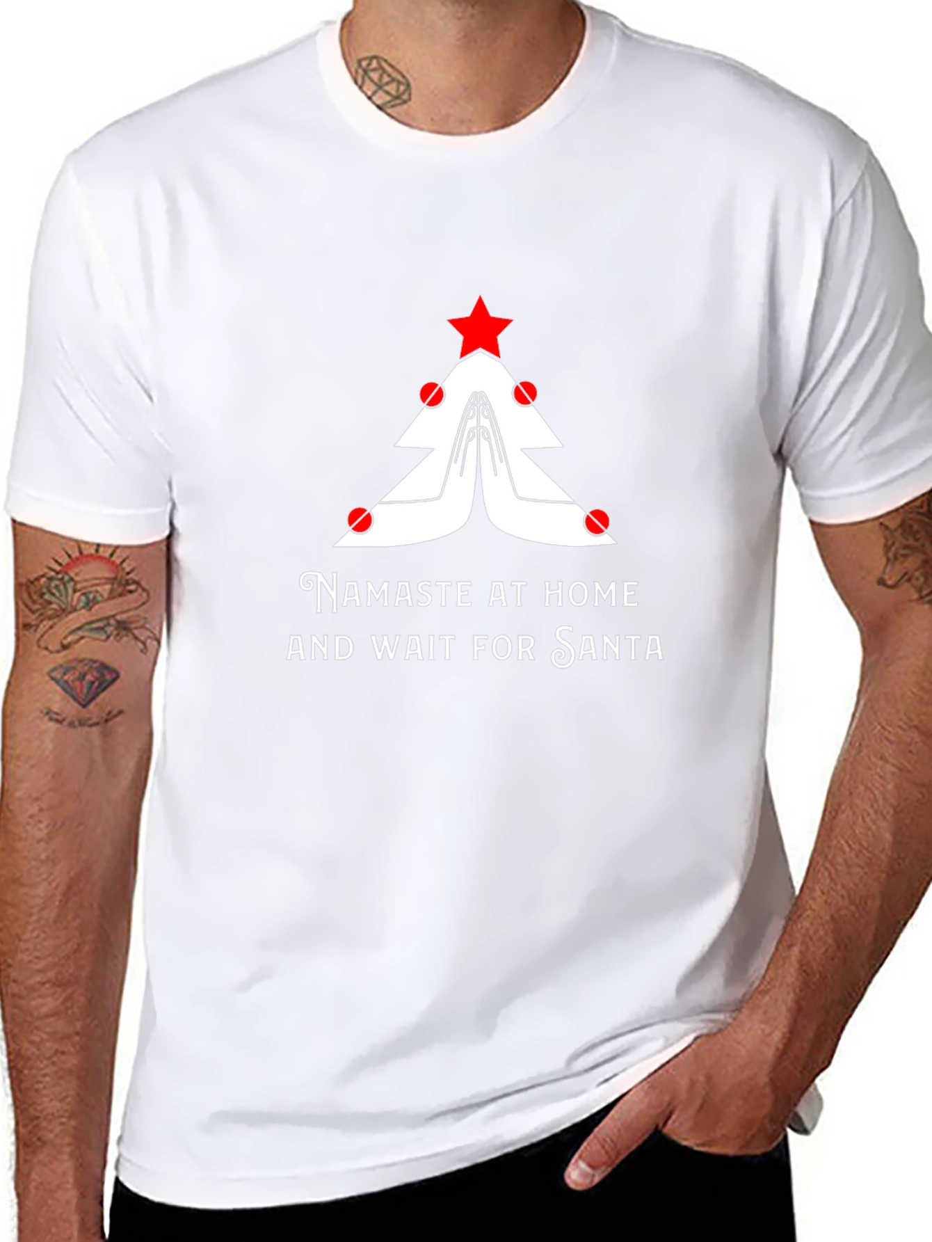 Namaste at Home Christmas T-Shirt