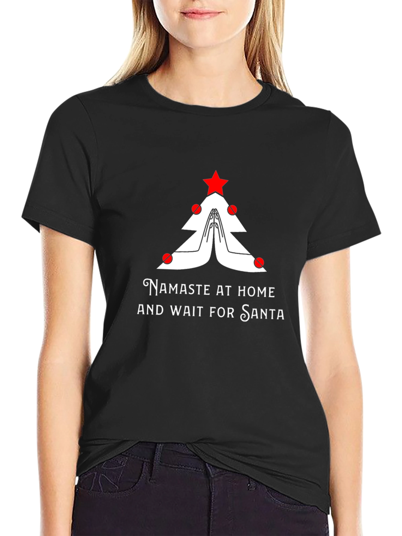 Namaste at Home Christmas T-Shirt