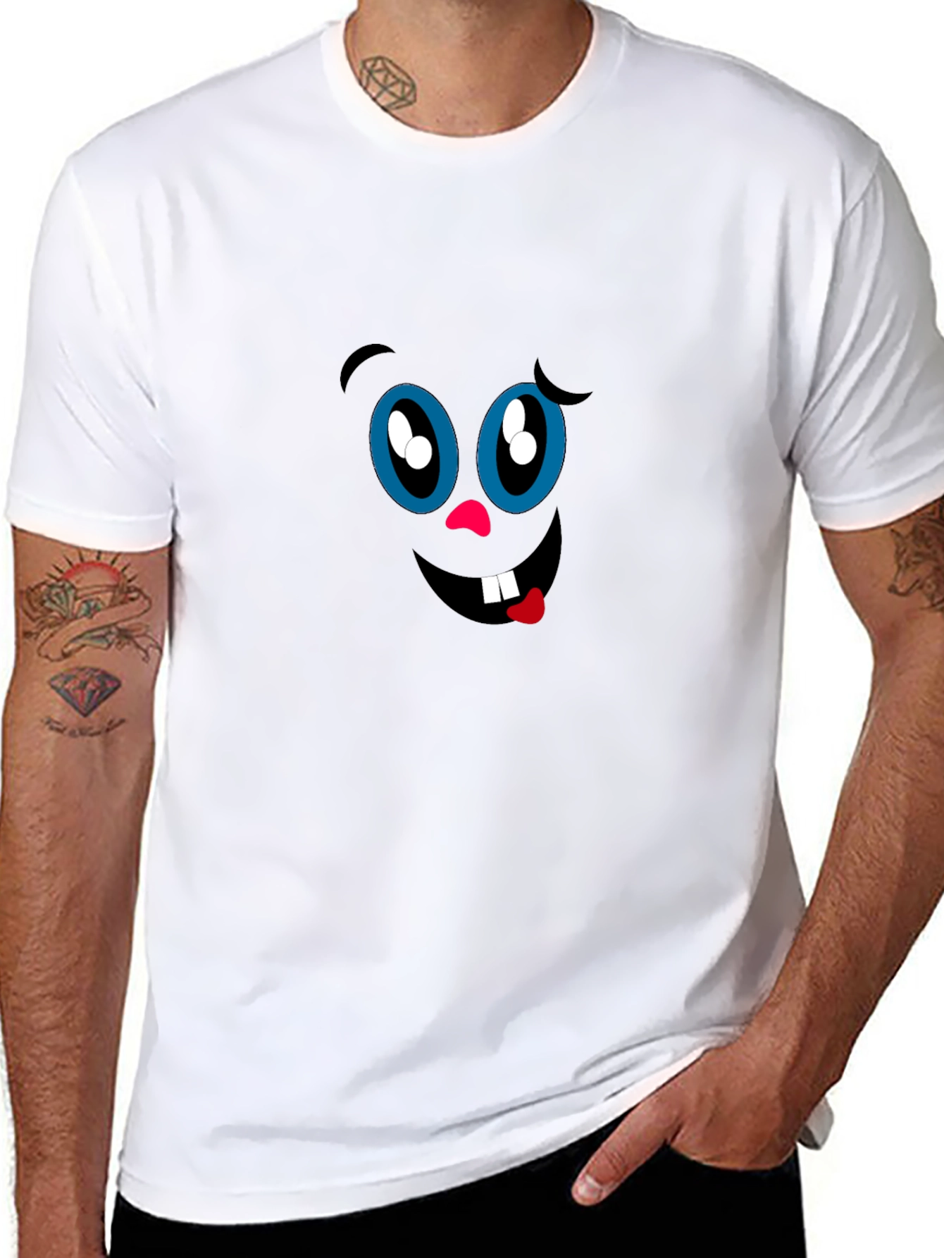 Funny Face Graphic Black T-Shirt