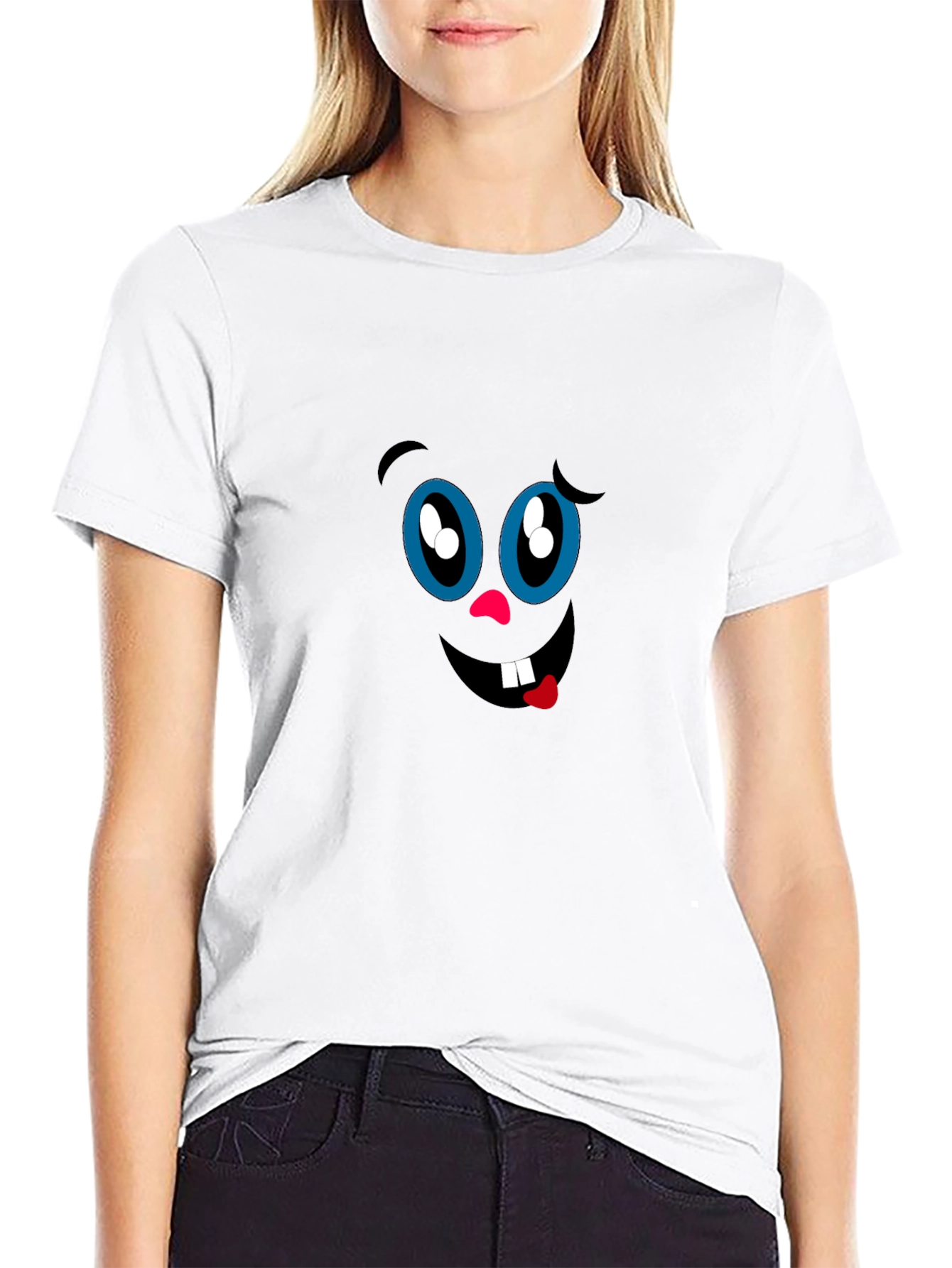 Funny Face Graphic Black T-Shirt