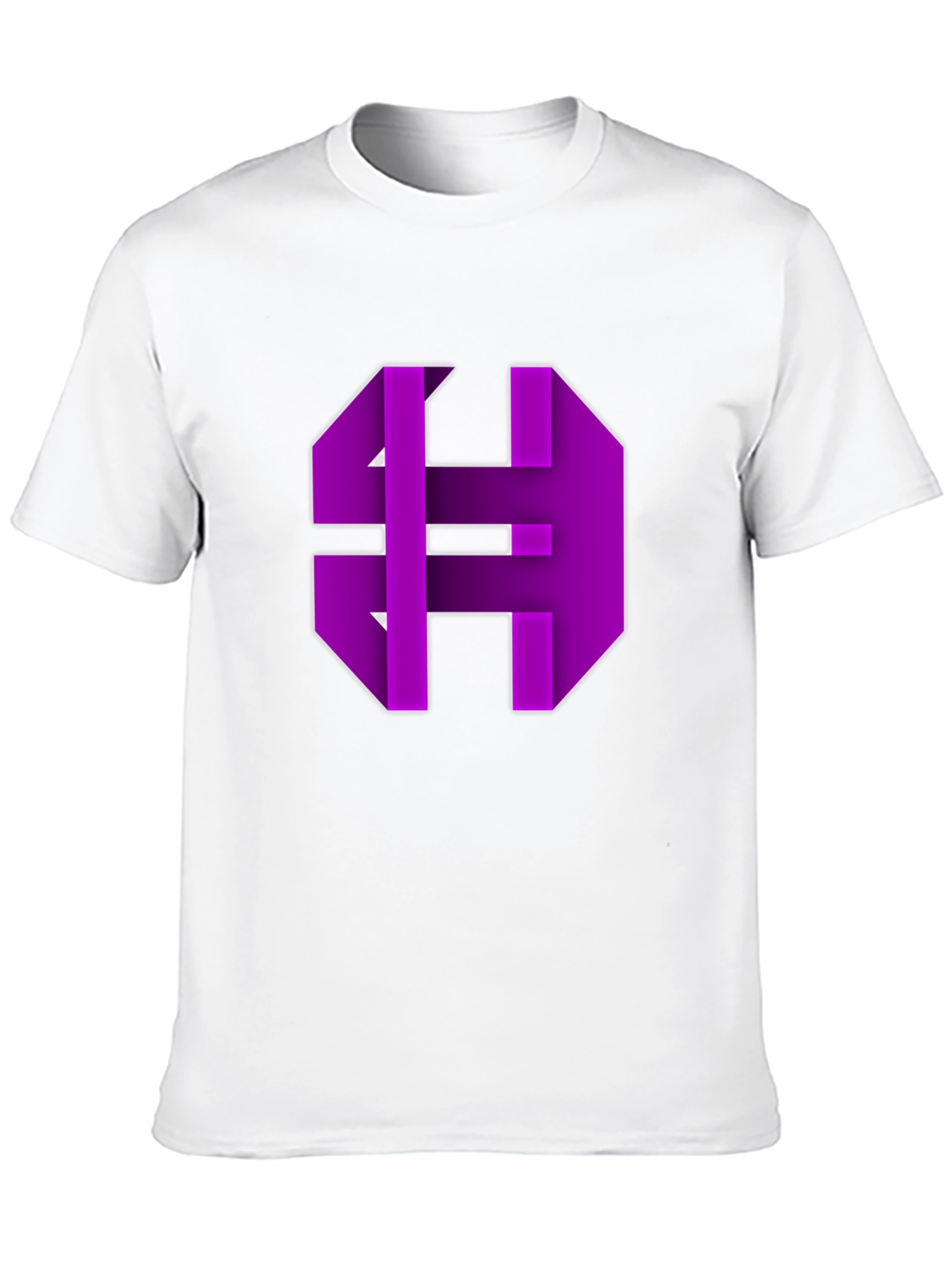 Abstract Purple Graphic Print Black Tee