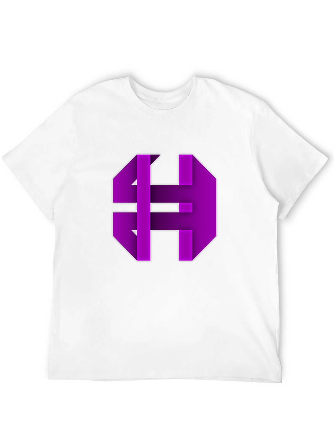 Abstract Purple Graphic Print Black Tee