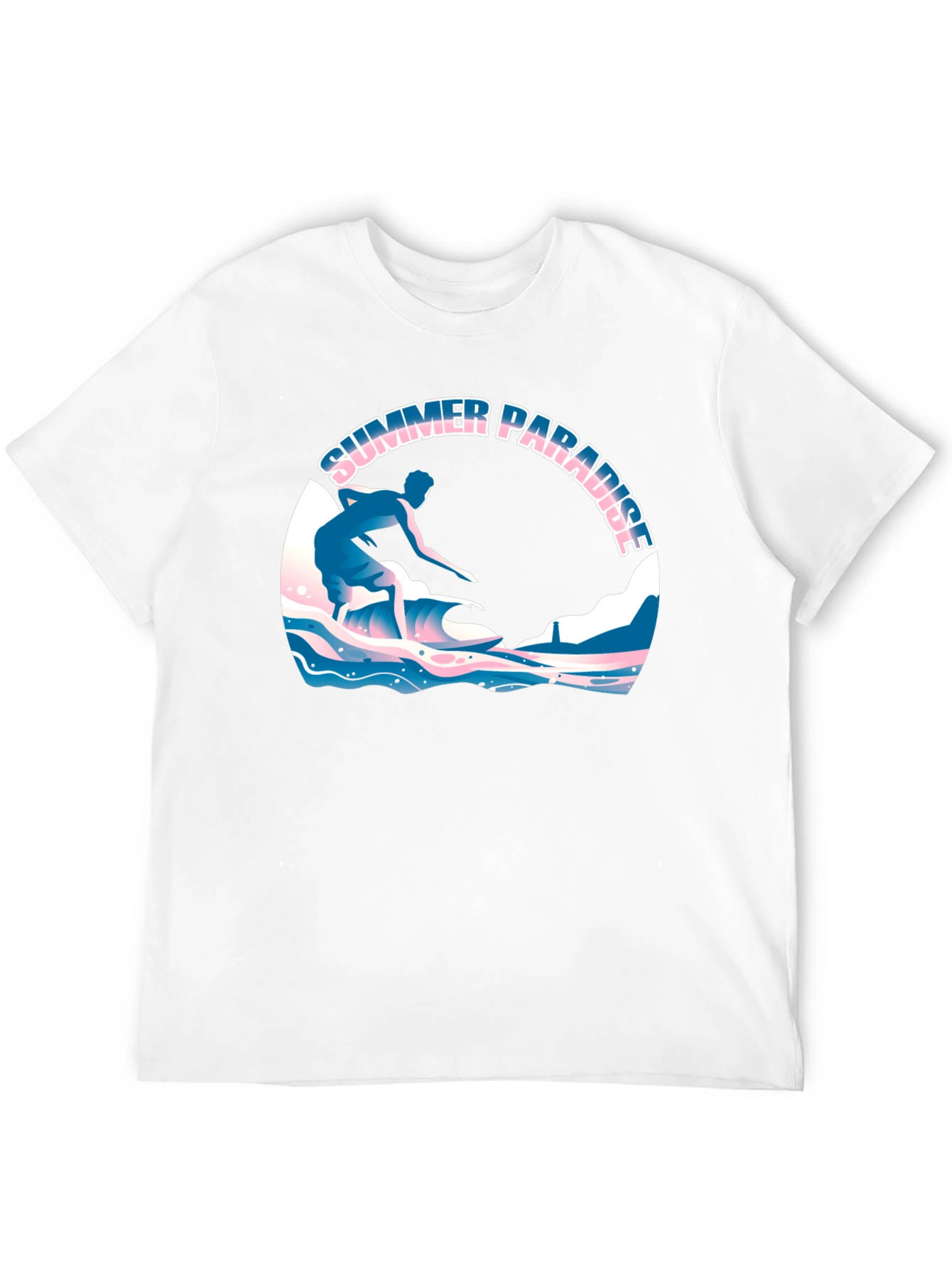 Summer Paradise Surfing Graphic T-Shirt