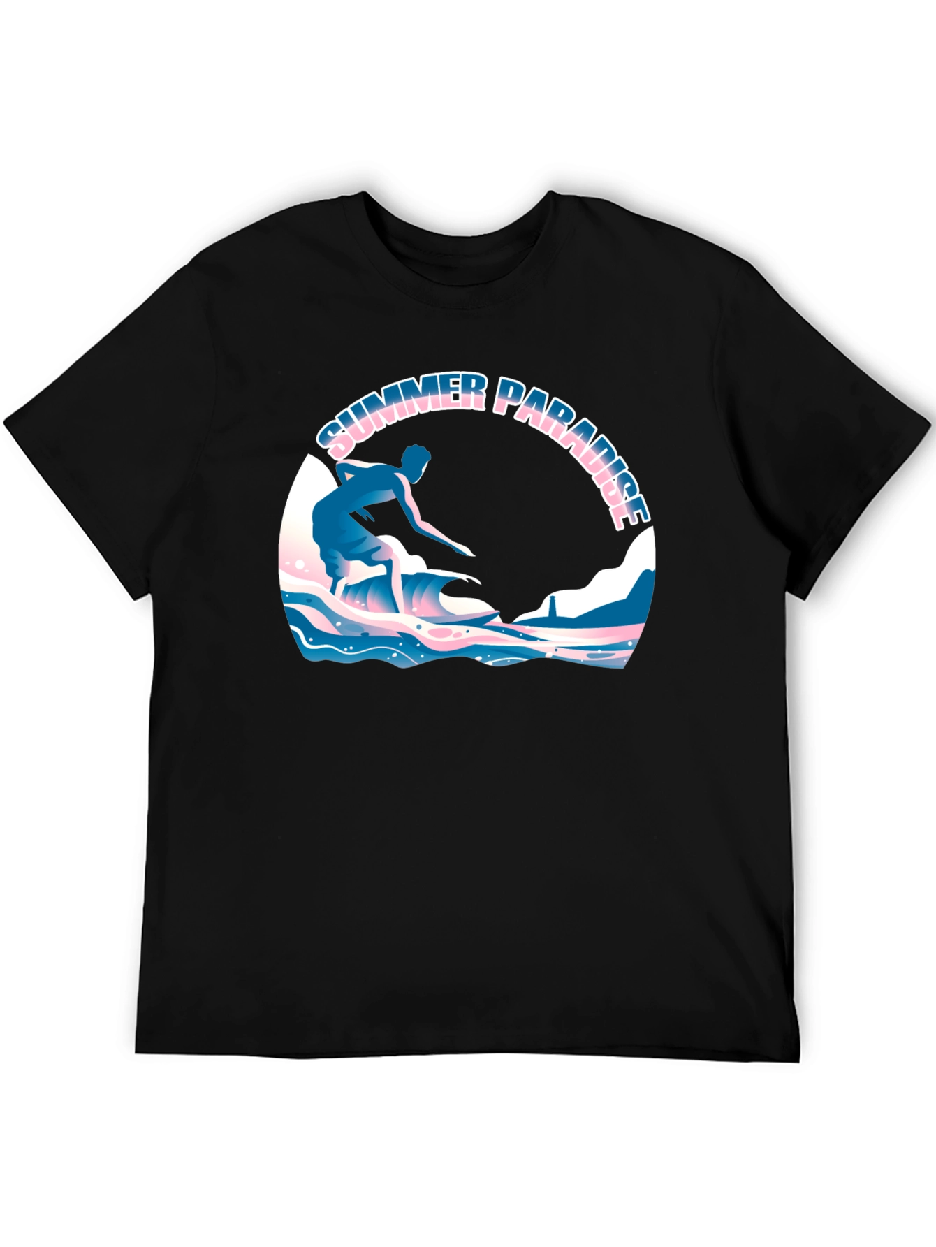 Summer Paradise Surfing Graphic T-Shirt