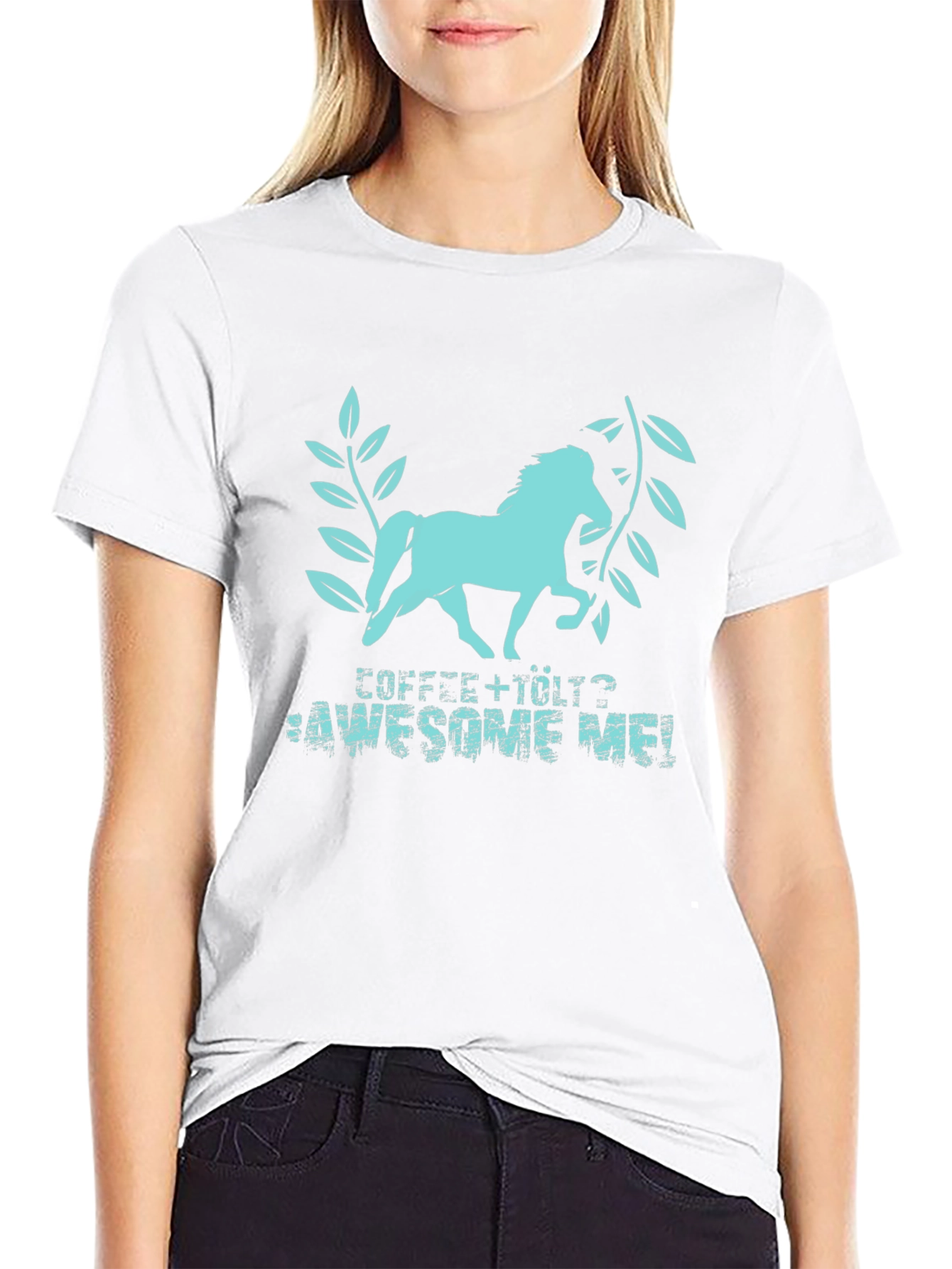 Coffee + Horse = Awesome Me! Black T-Shirt