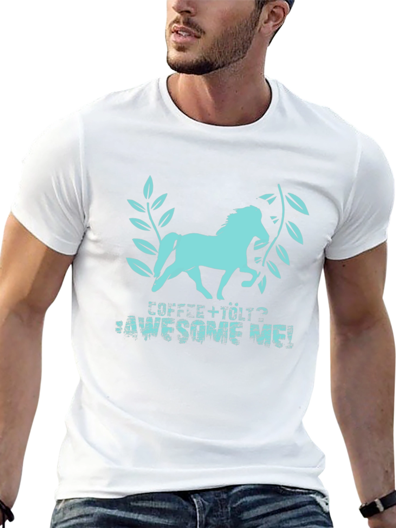 Coffee + Horse = Awesome Me! Black T-Shirt