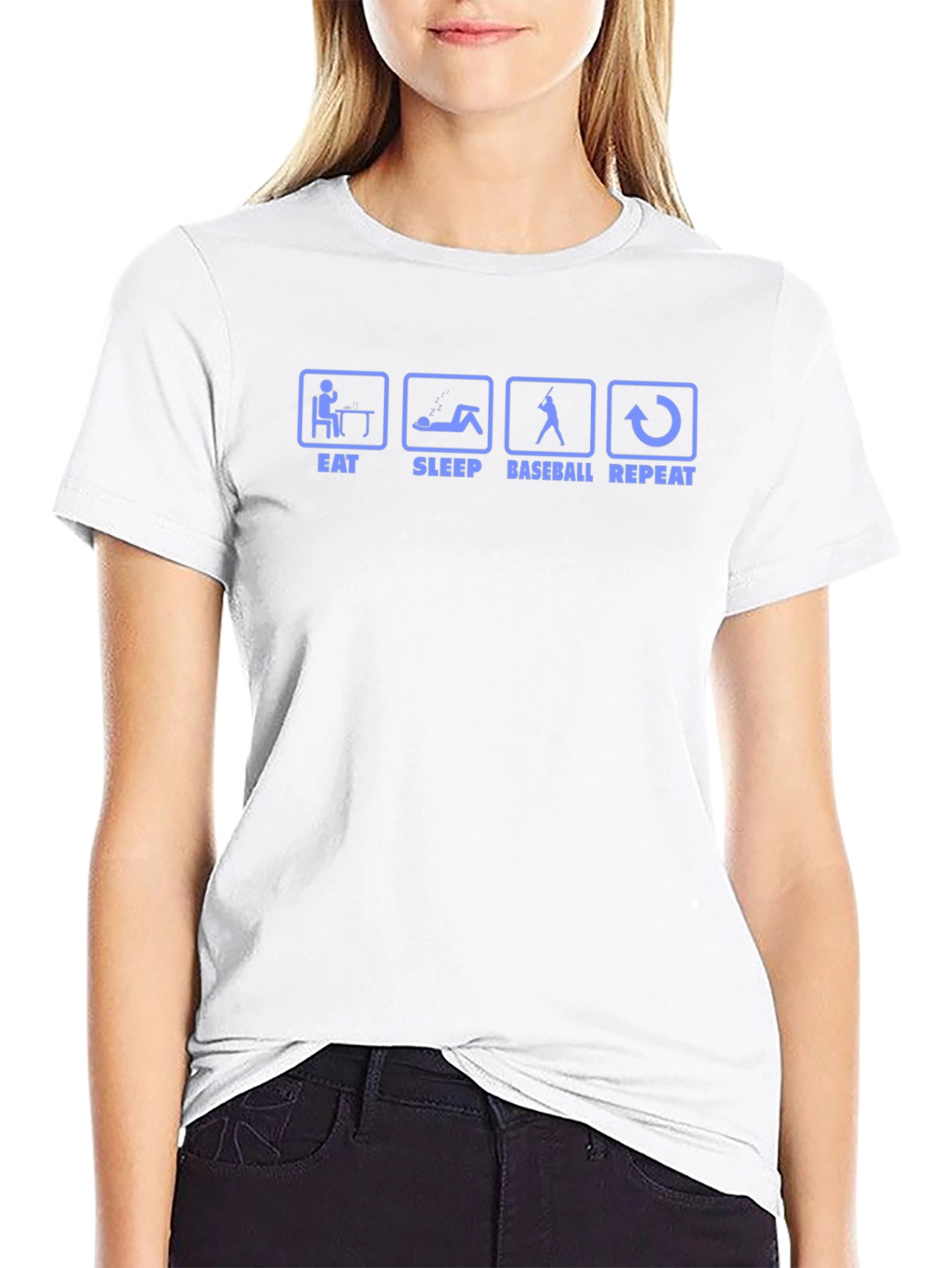 Eat Sleep Baseball Repeat Black T-Shirt