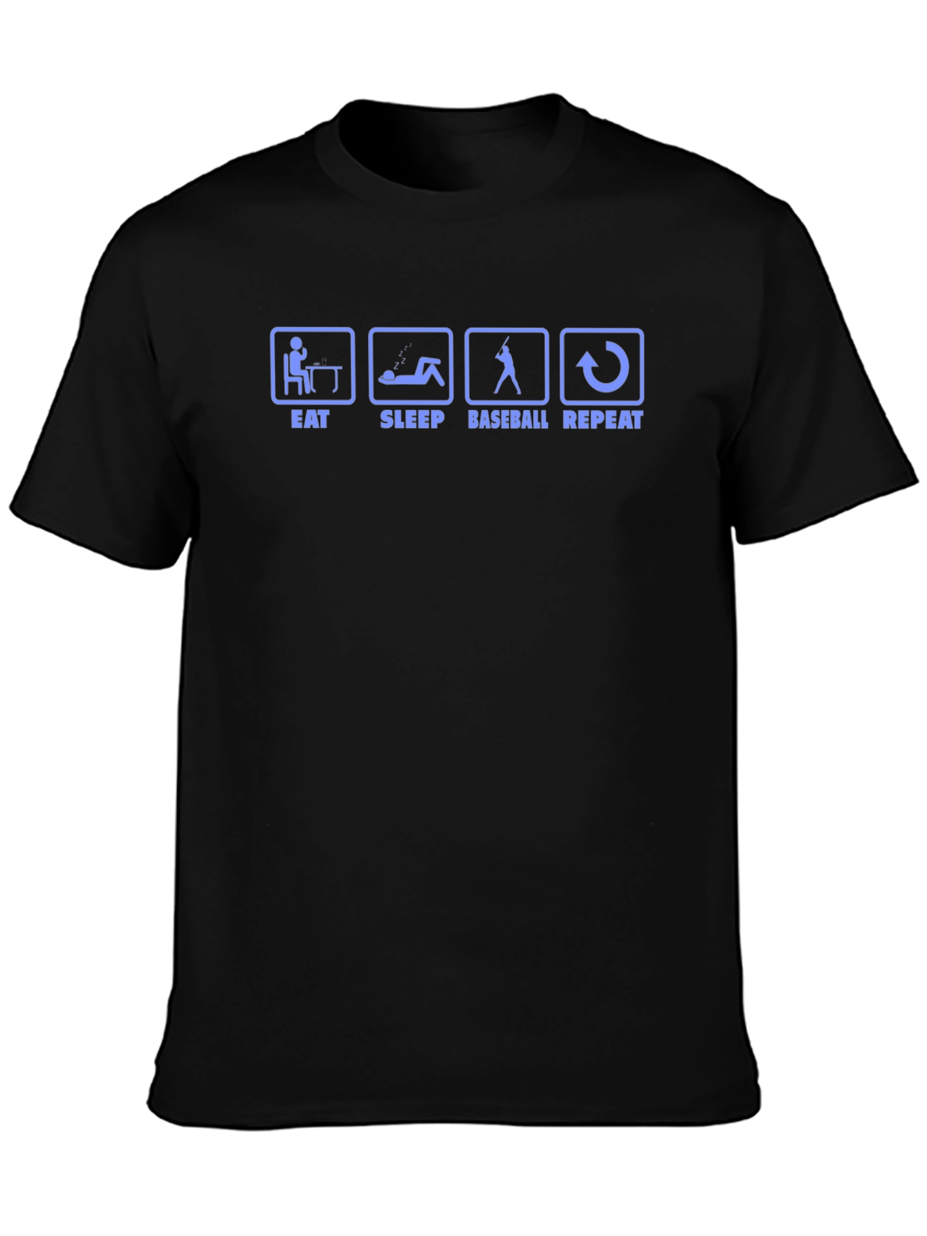 Eat Sleep Baseball Repeat Black T-Shirt