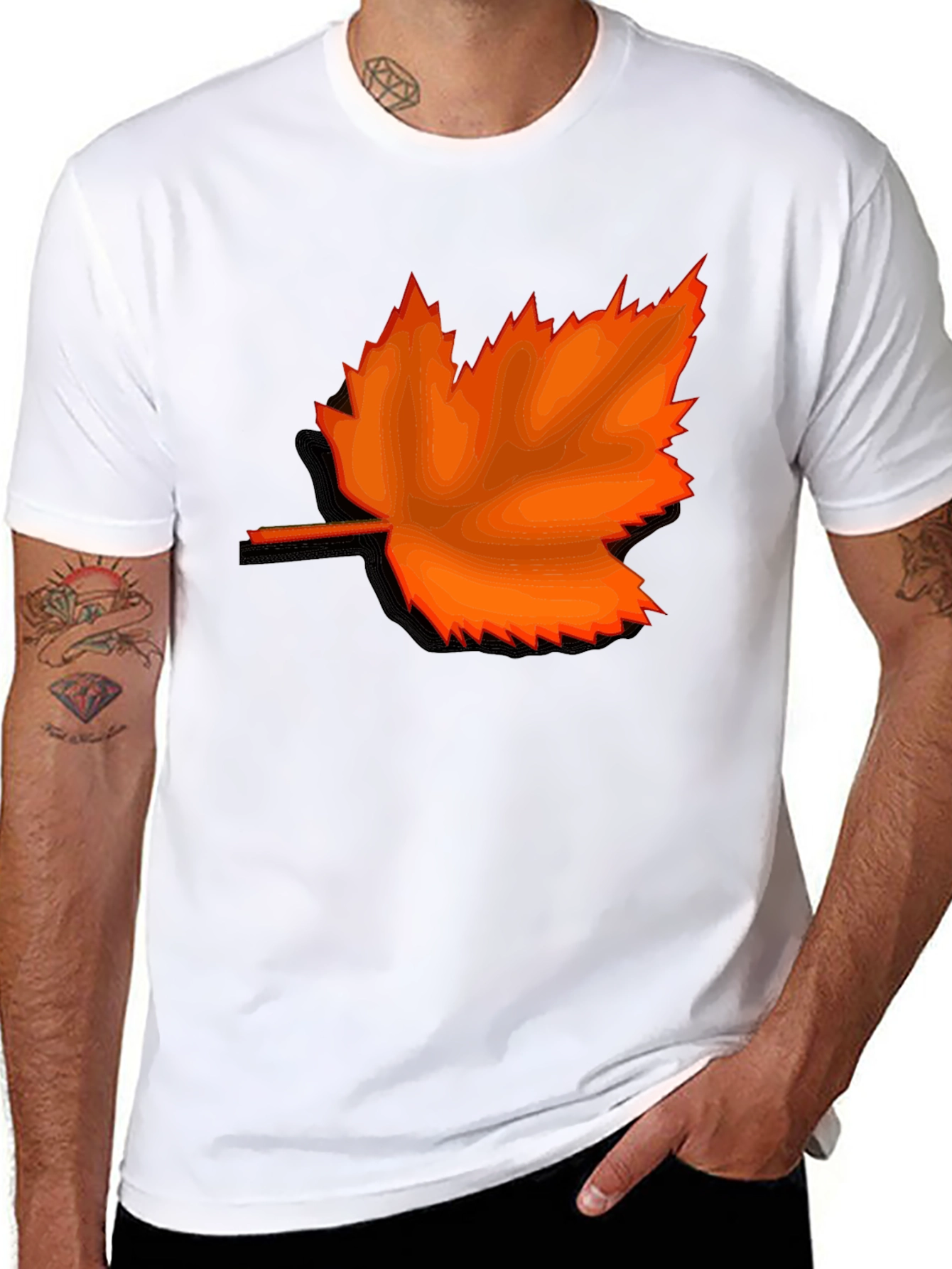 Autumn Maple Leaf Graphic Tee - Stylish Casual Wear