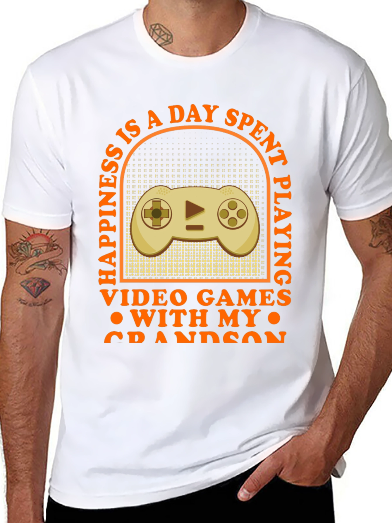 Gamer Grandson T-Shirt: Happiness Is Playing Video Games