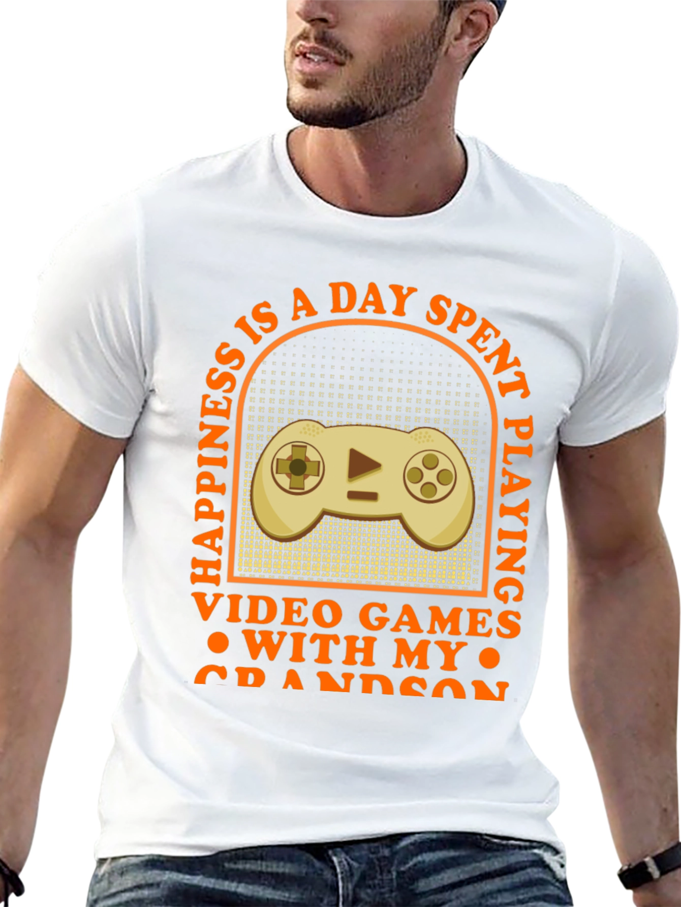 Gamer Grandson T-Shirt: Happiness Is Playing Video Games
