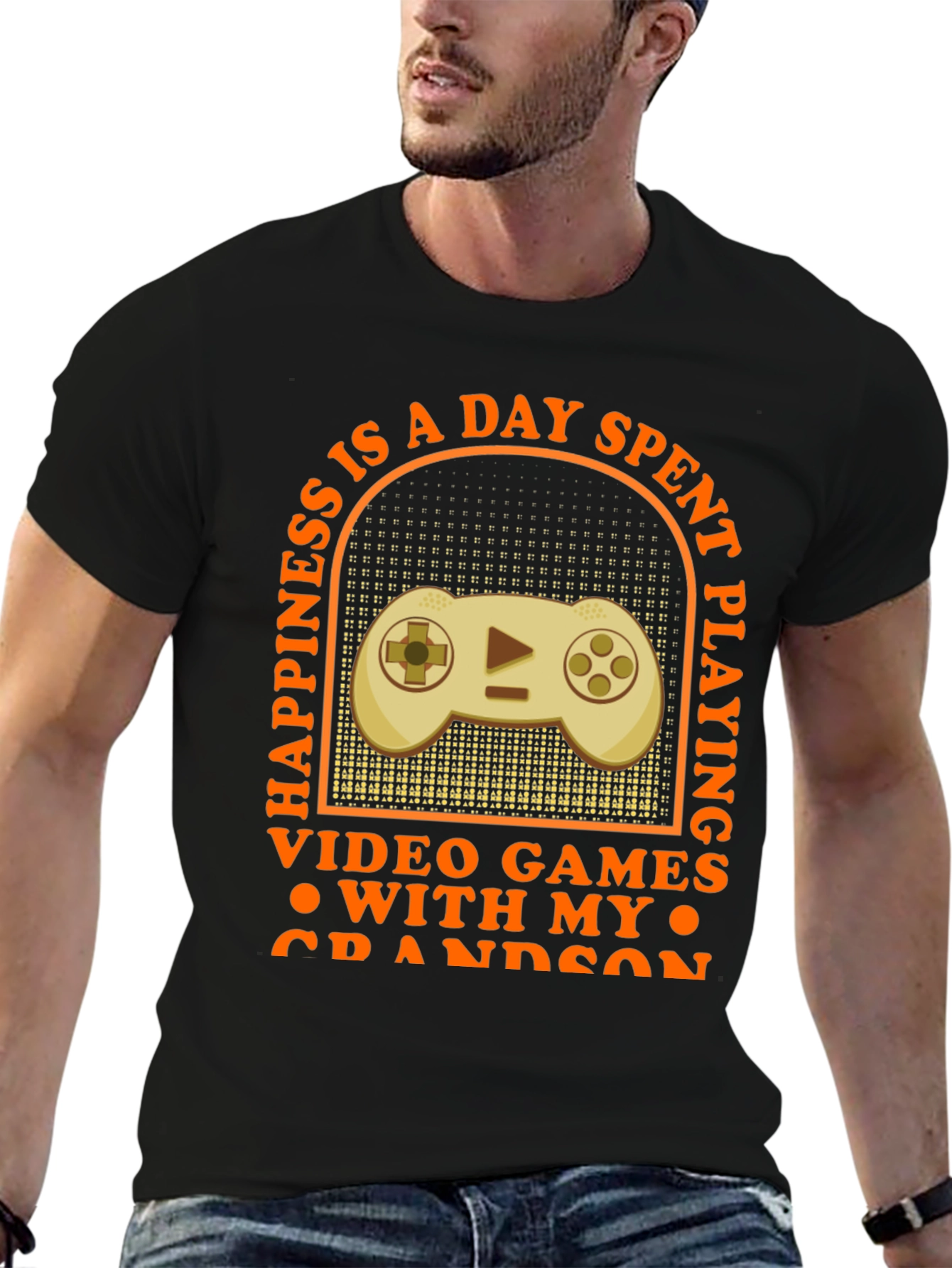 Gamer Grandson T-Shirt: Happiness Is Playing Video Games