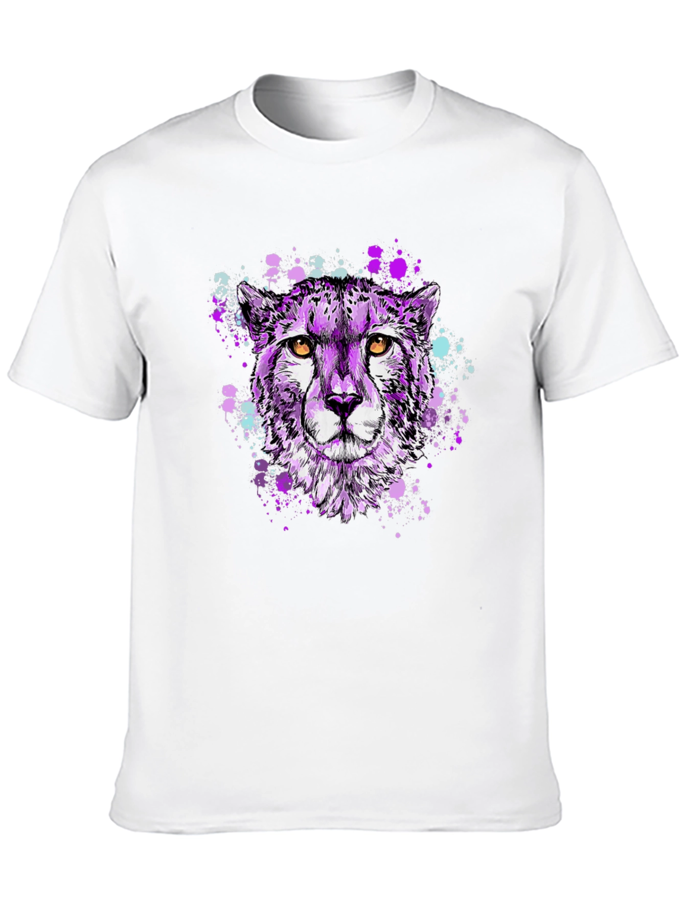 Purple Cheetah Graphic T-Shirt - Stylish Mens Tee
