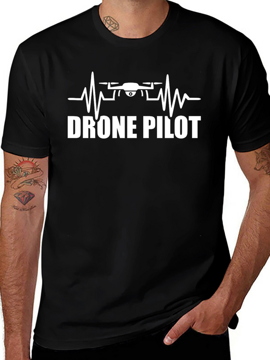 Drone Pilot T-Shirt - Black Cotton Graphic Tee