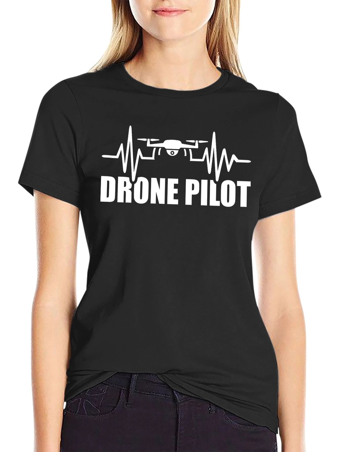 Drone Pilot T-Shirt - Black Cotton Graphic Tee