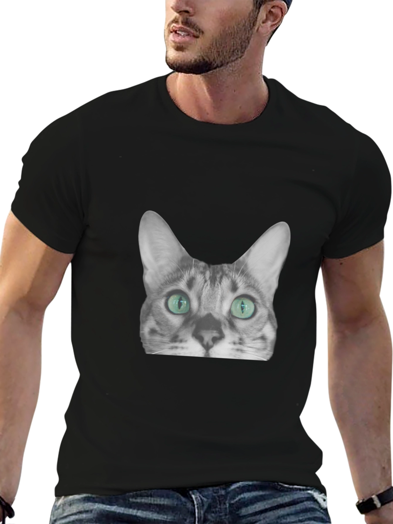 Cool Cat Graphic Tee - Black