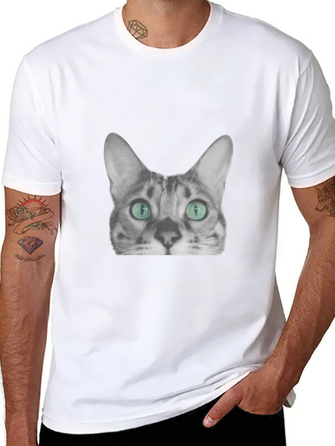 Cool Cat Graphic Tee - Black