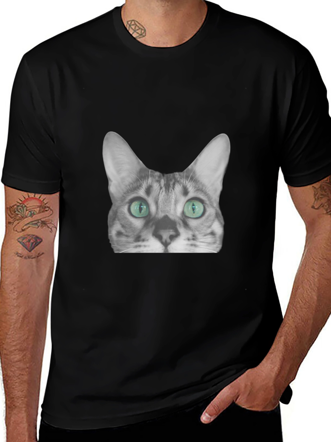 Cool Cat Graphic Tee - Black