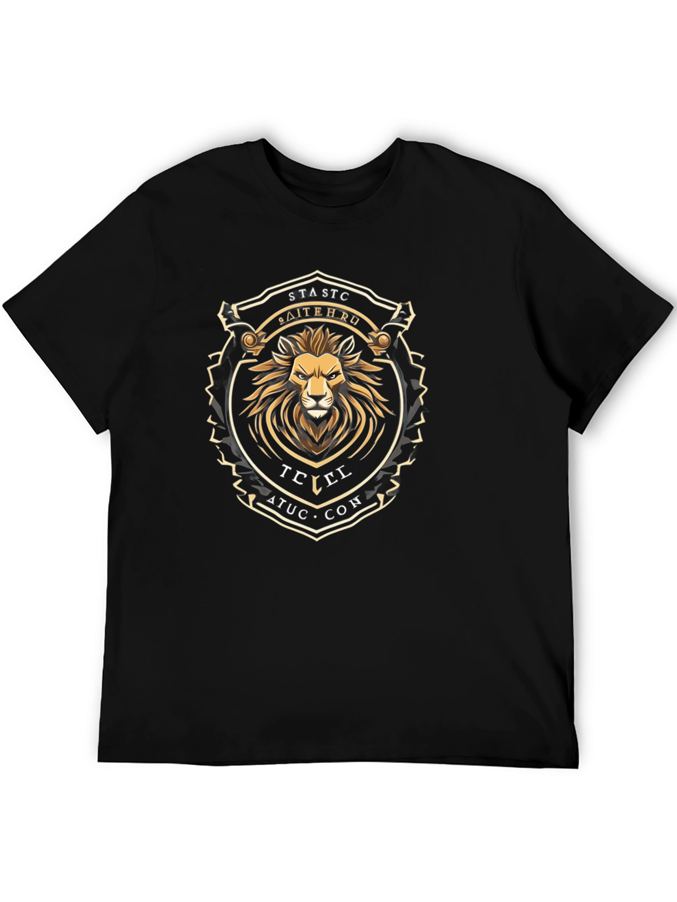 Lion Crest Graphic Tee - Stylish Black T-Shirt