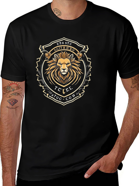 Lion Crest Graphic Tee - Stylish Black T-Shirt