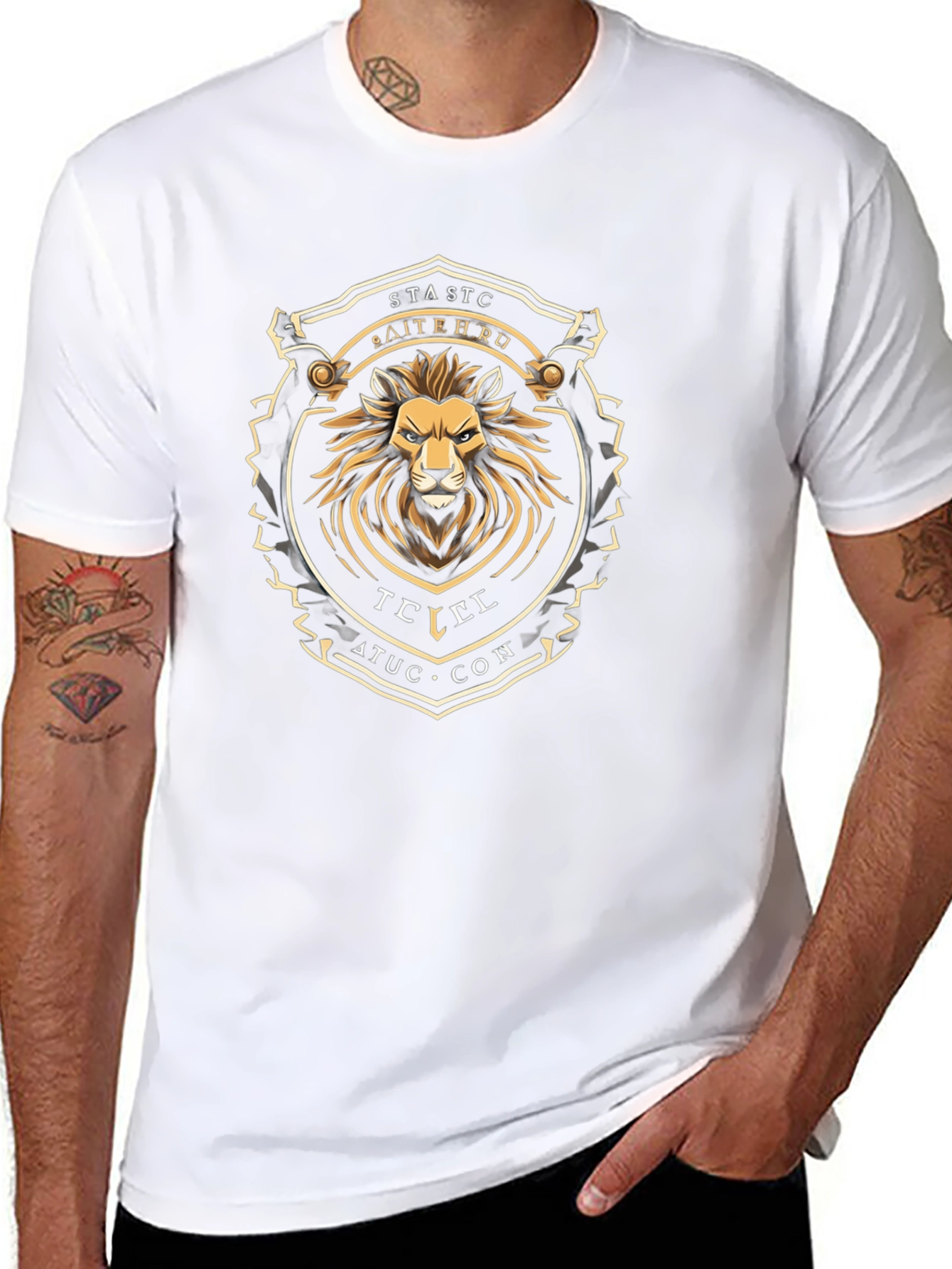 Lion Crest Graphic Tee - Stylish Black T-Shirt