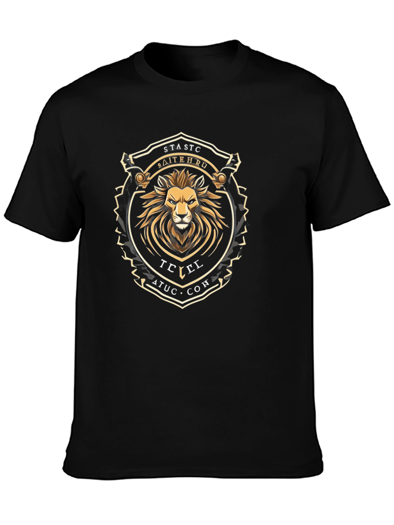 Lion Crest Graphic Tee - Stylish Black T-Shirt