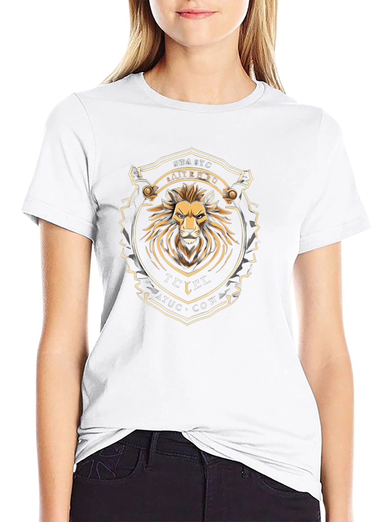 Lion Crest Graphic Tee - Stylish Black T-Shirt