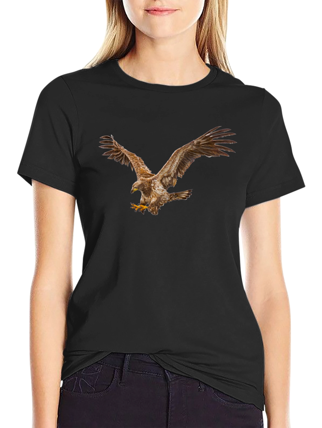 Eagle Graphic Print Mens Black T-Shirt
