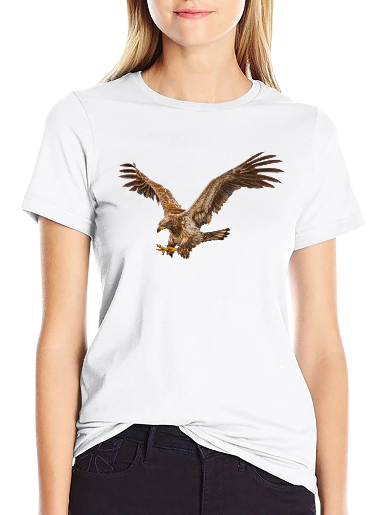 Eagle Graphic Print Mens Black T-Shirt