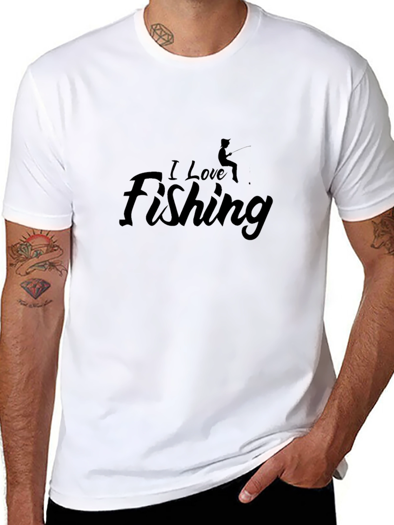 I Love Fishing Black T-Shirt