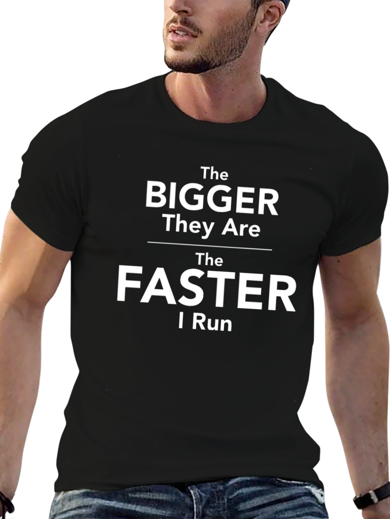 The Bigger They Are Funny Running T-Shirt