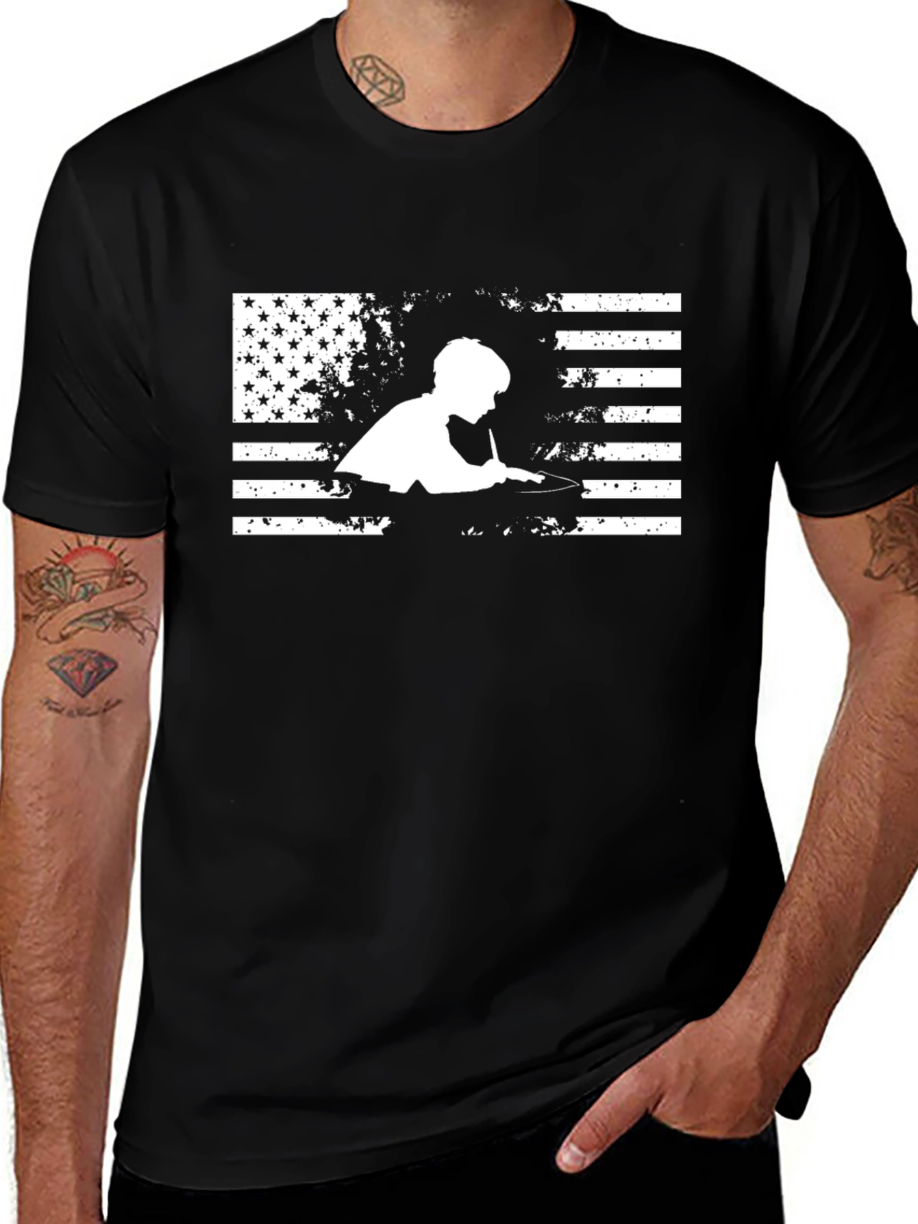 Patriotic Pool Player T-Shirt - American Flag Billiards