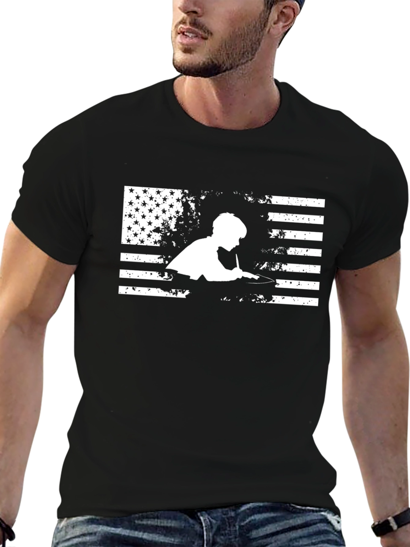 Patriotic Pool Player T-Shirt - American Flag Billiards