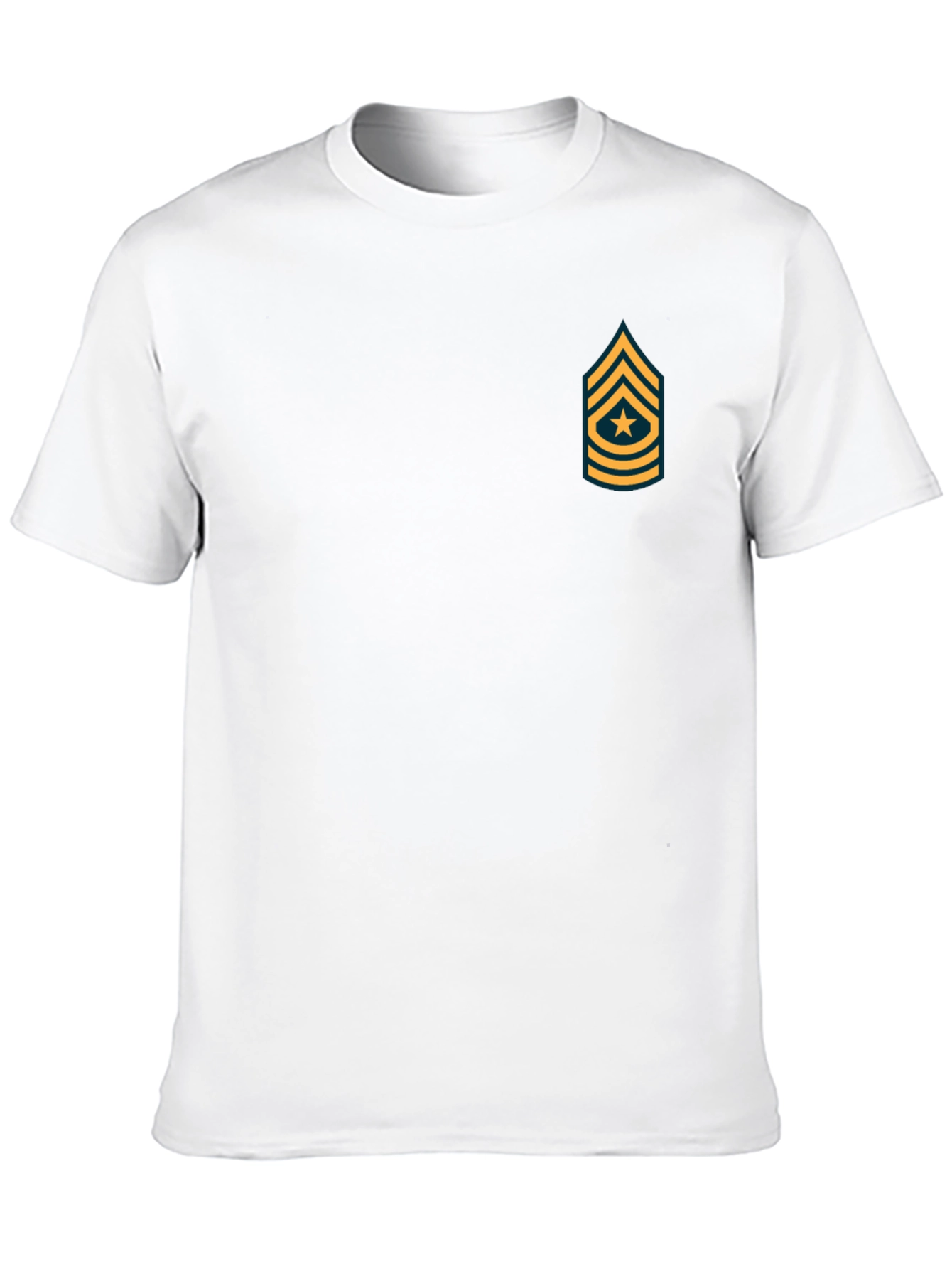 Black T-Shirt with Military Rank Graphic