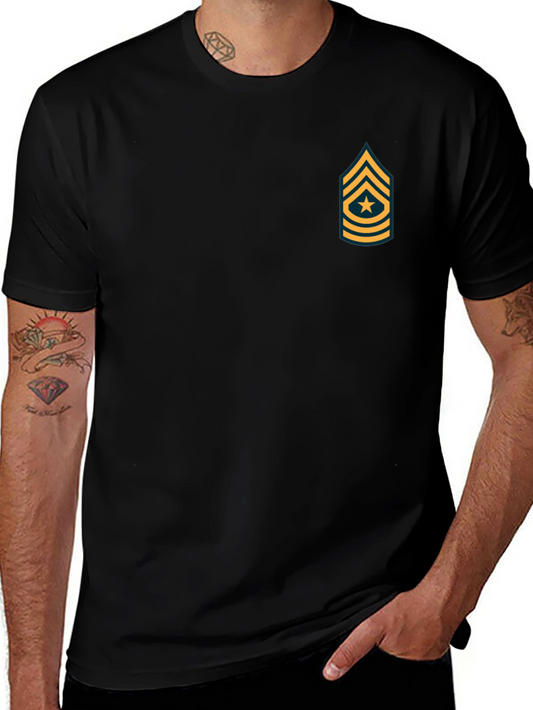 Black T-Shirt with Military Rank Graphic