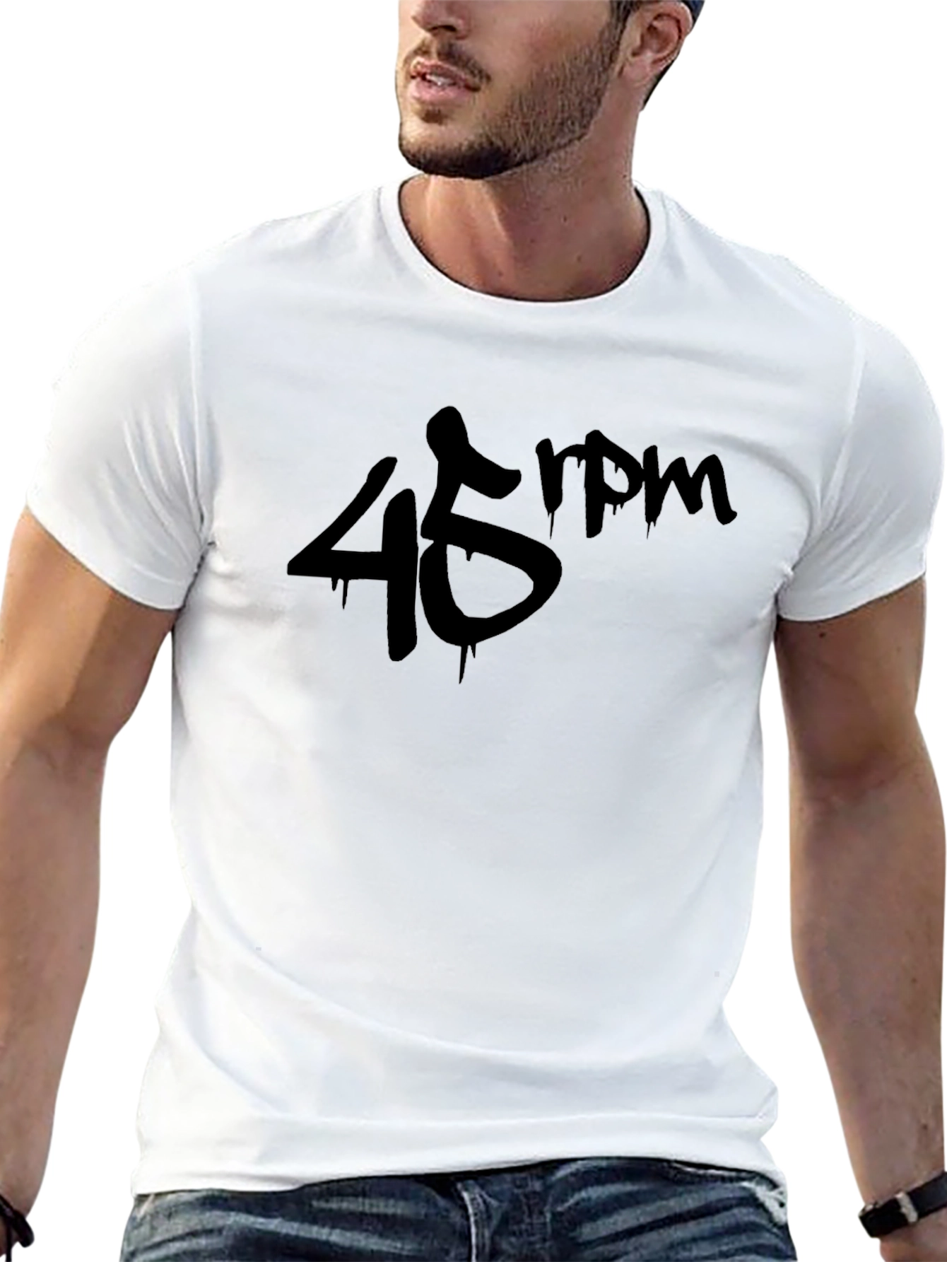 45 RPM Black Graphic T-Shirt - Music Lover Tee