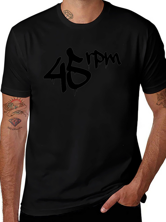 45 RPM Black Graphic T-Shirt - Music Lover Tee