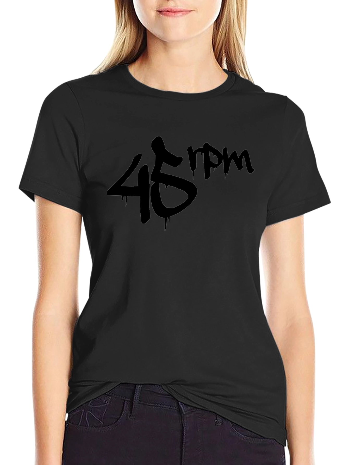 45 RPM Black Graphic T-Shirt - Music Lover Tee