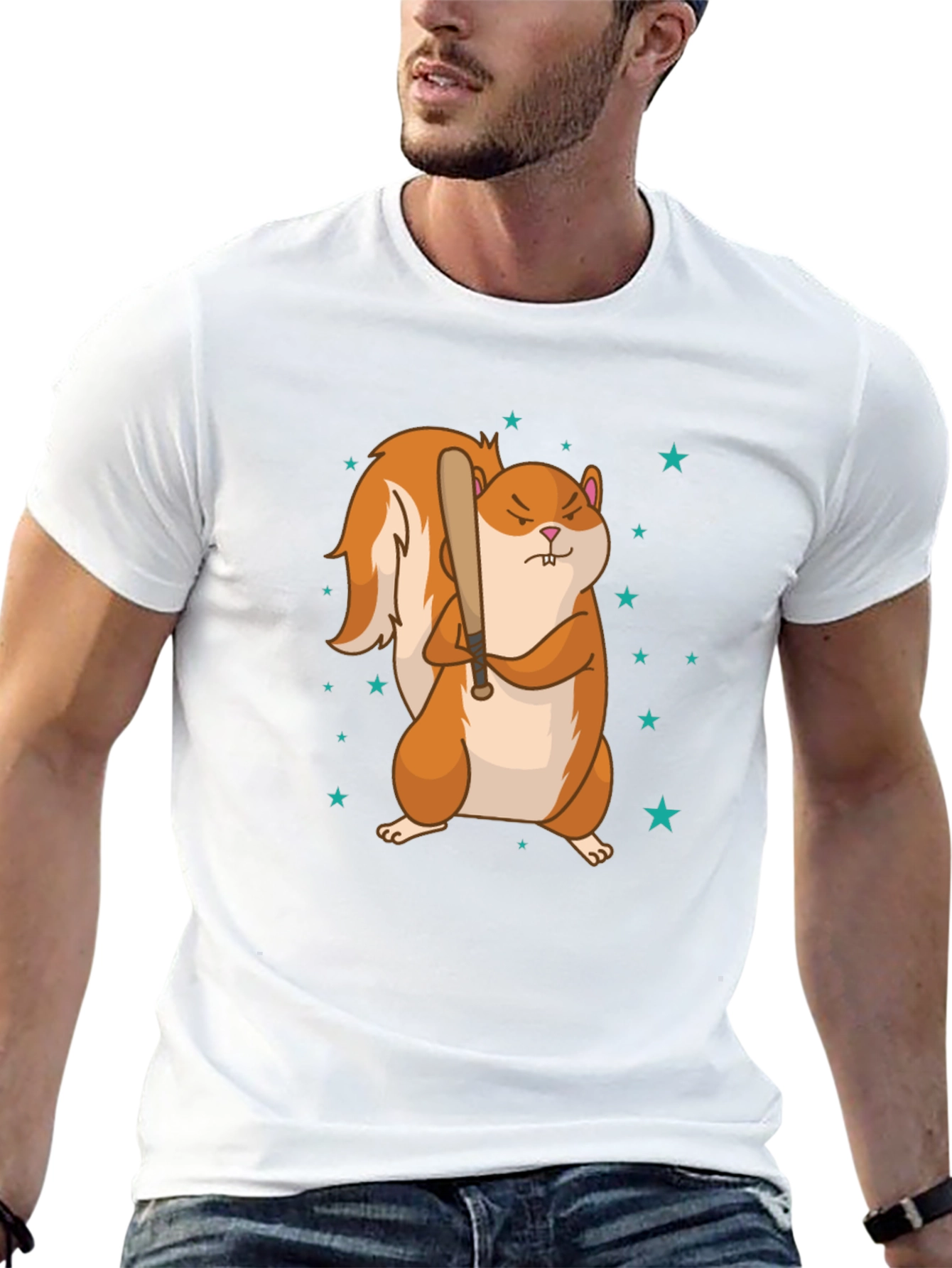 Squirrel with Baseball Bat Graphic Tee
