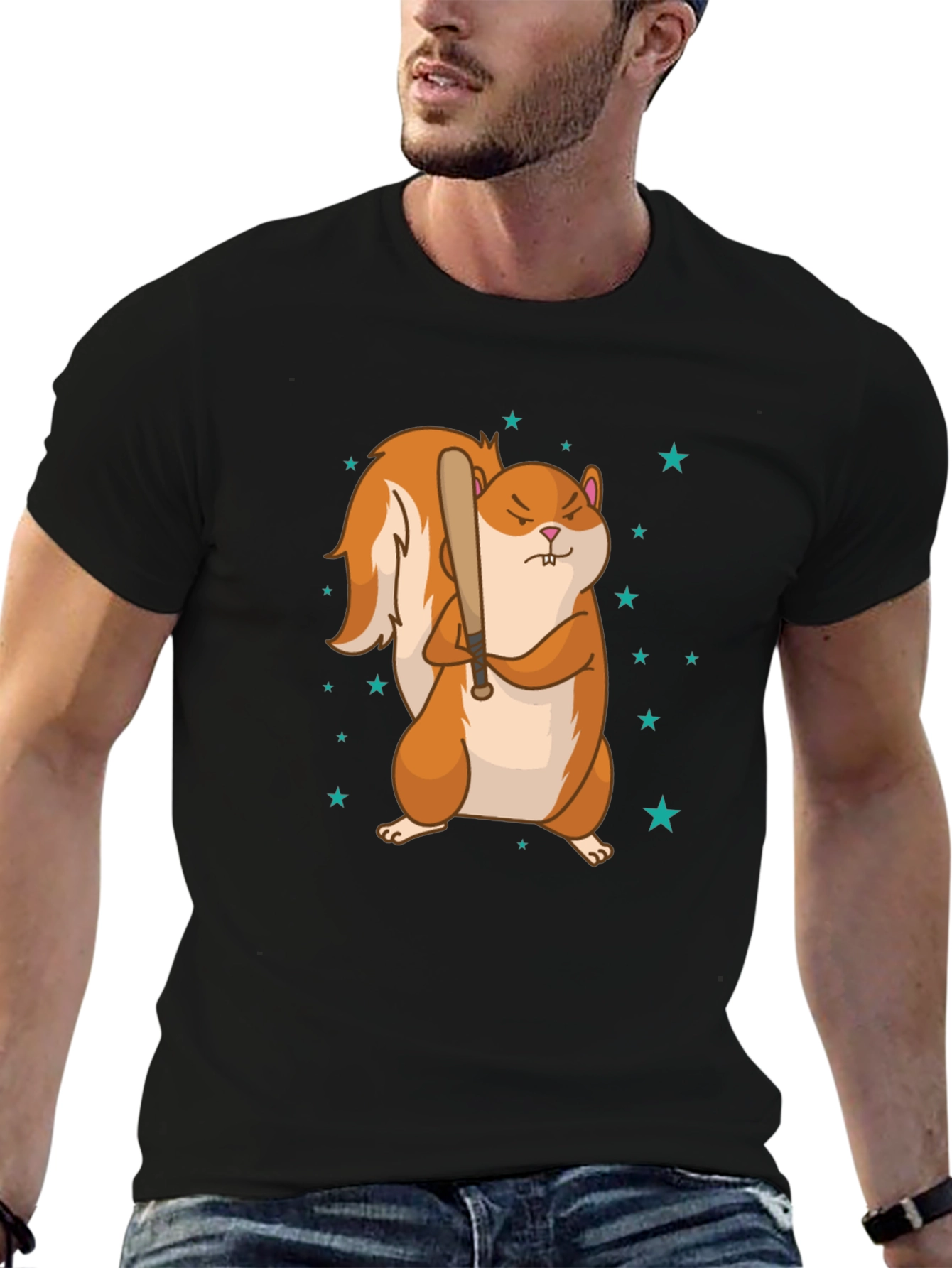 Squirrel with Baseball Bat Graphic Tee