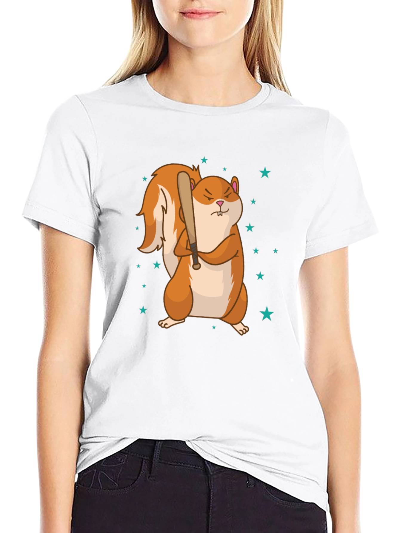 Squirrel with Baseball Bat Graphic Tee